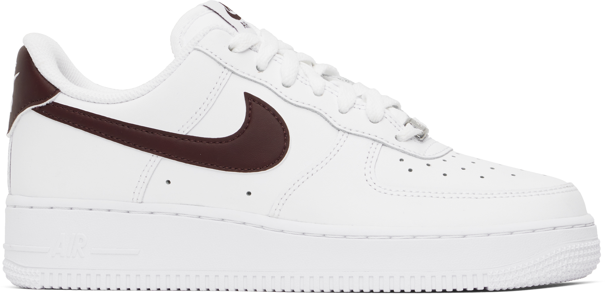 Nike Air Force 1 ホワイト/バーガンディ White & Burgundy Air Force 1 '07 Sneakers by Nike on Sale