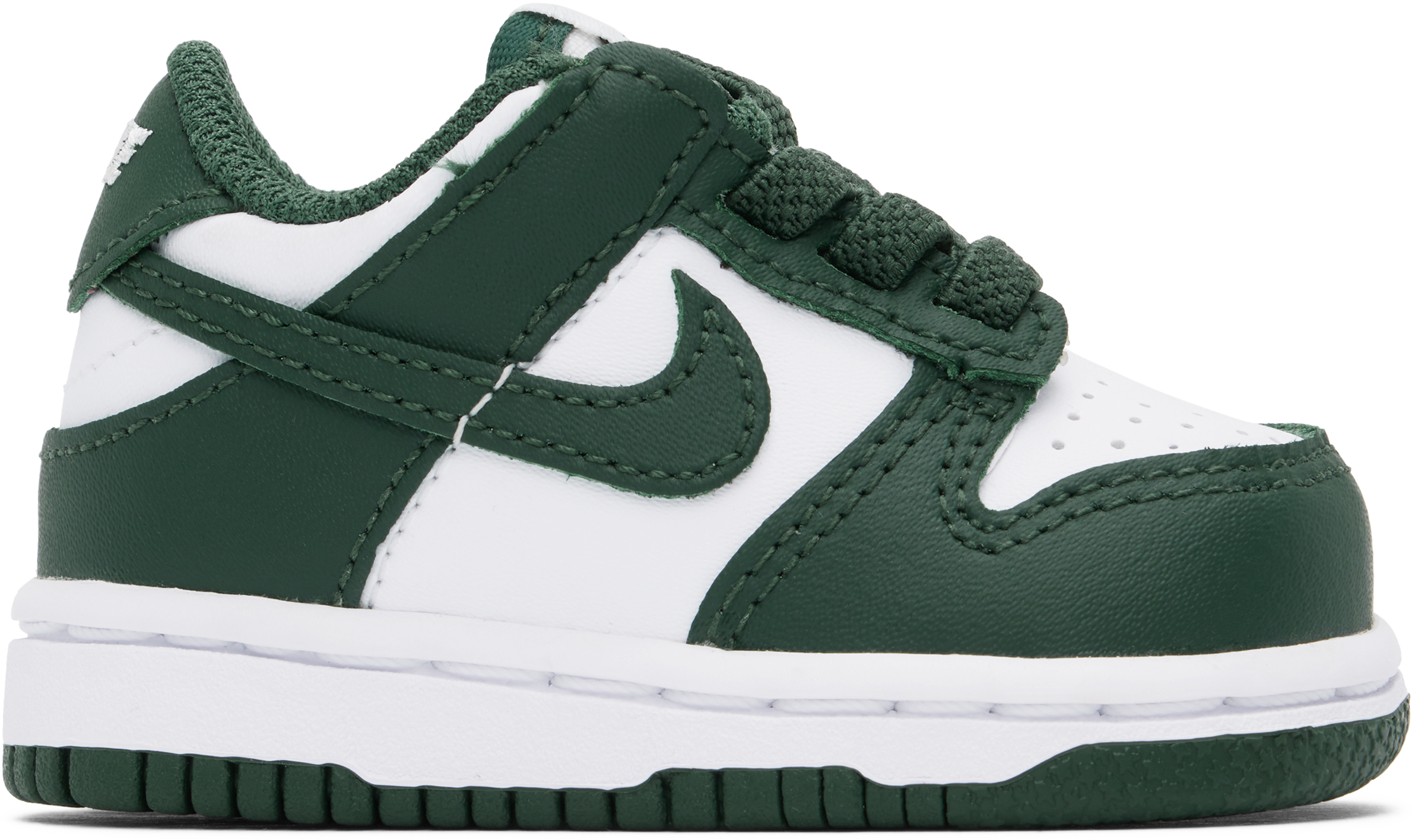 Baby Green & White Dunk Low Sneakers