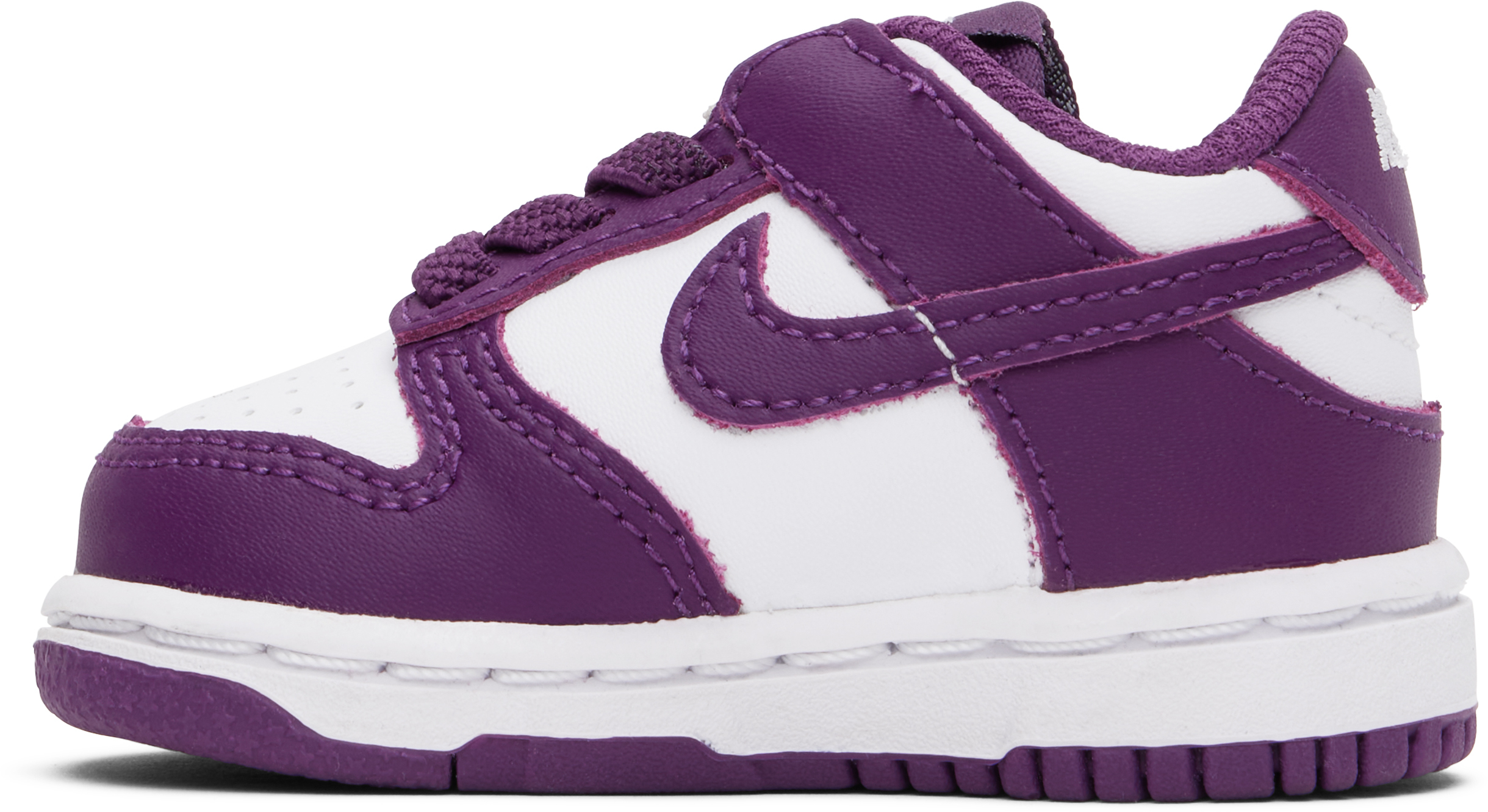 Nike Baby White & Purple Dunk Low Sneakers In White/viotech