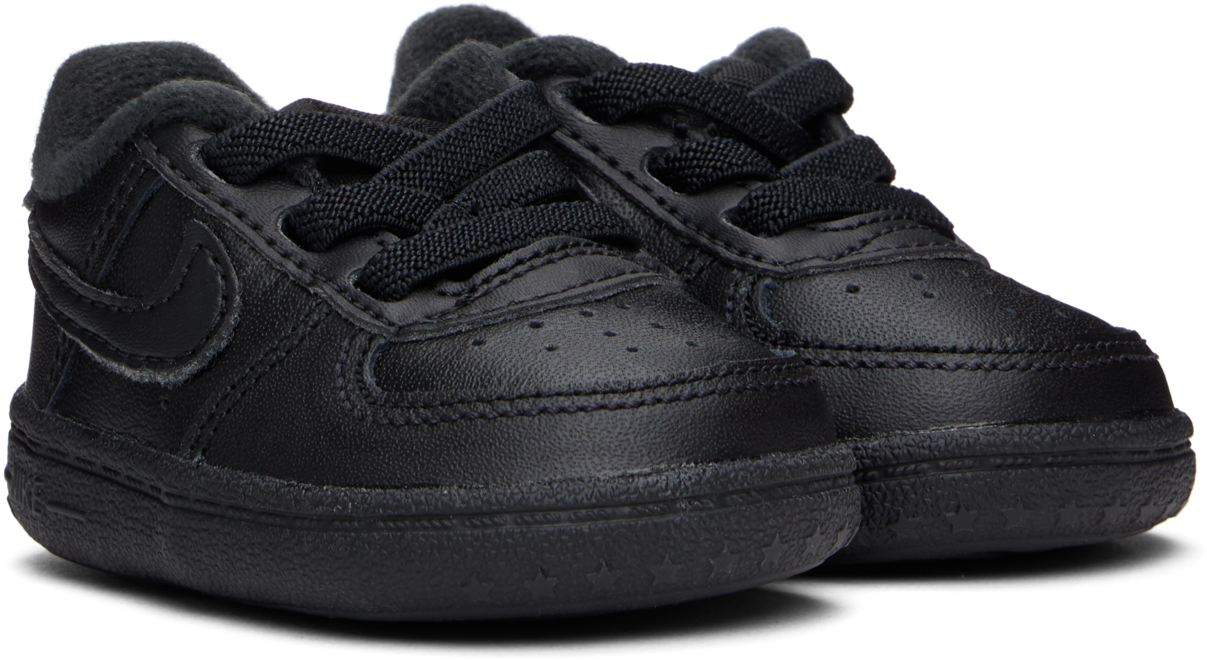 Nike Baby Black Force 1 Crib Pre-walkers In Black