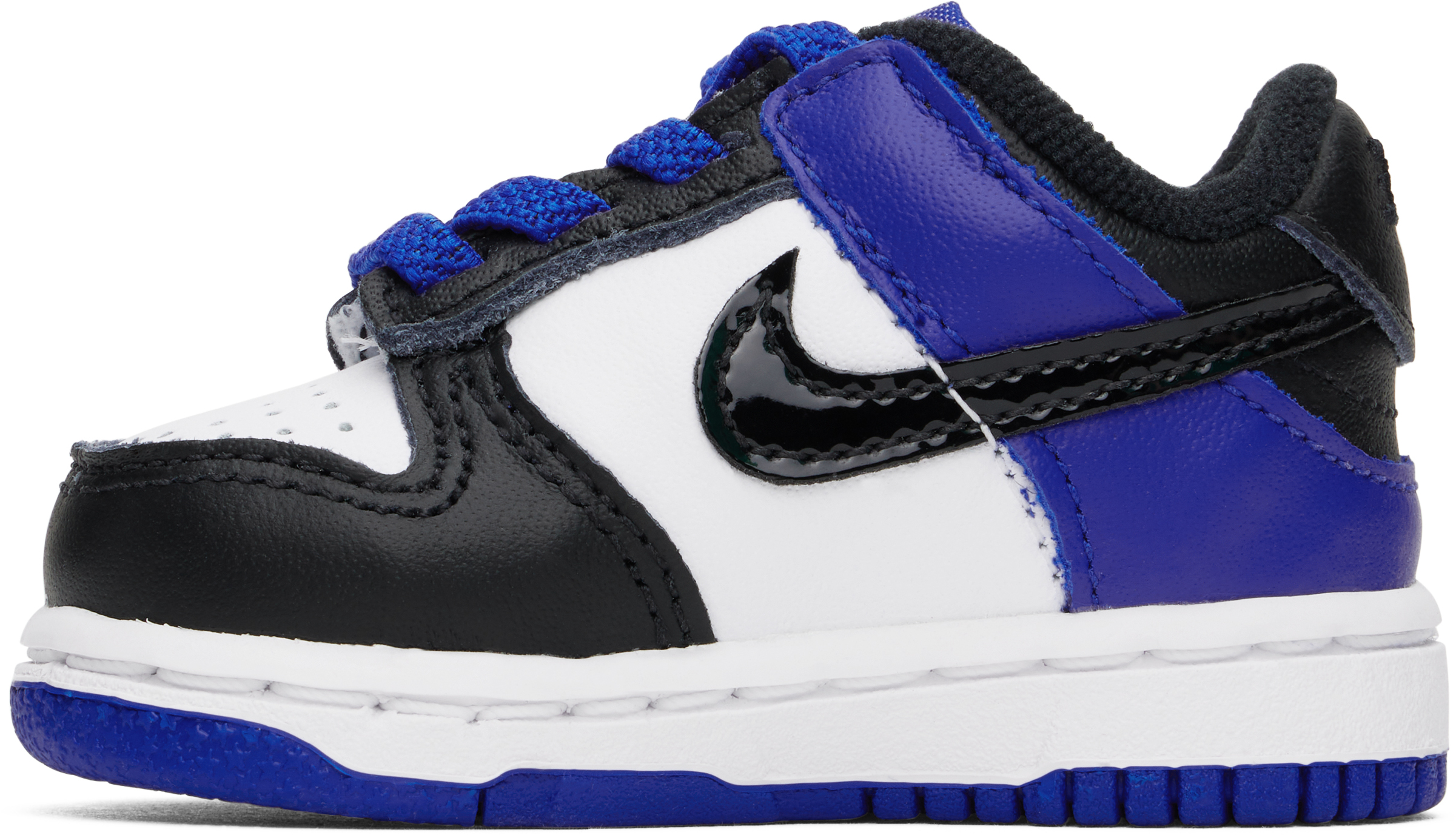 Nike Baby White & Blue Dunk Low Se Sneakers In 100 White/black-race