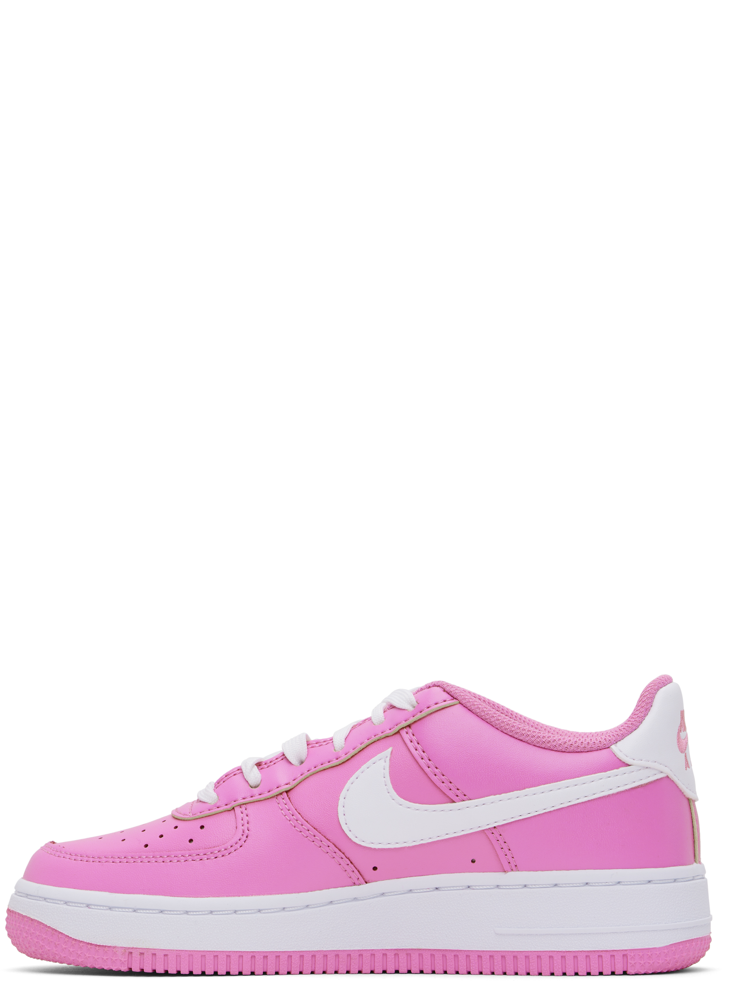 Nike Kids Pink & White Air Force 1 Gs Sneakers In Playful Pink