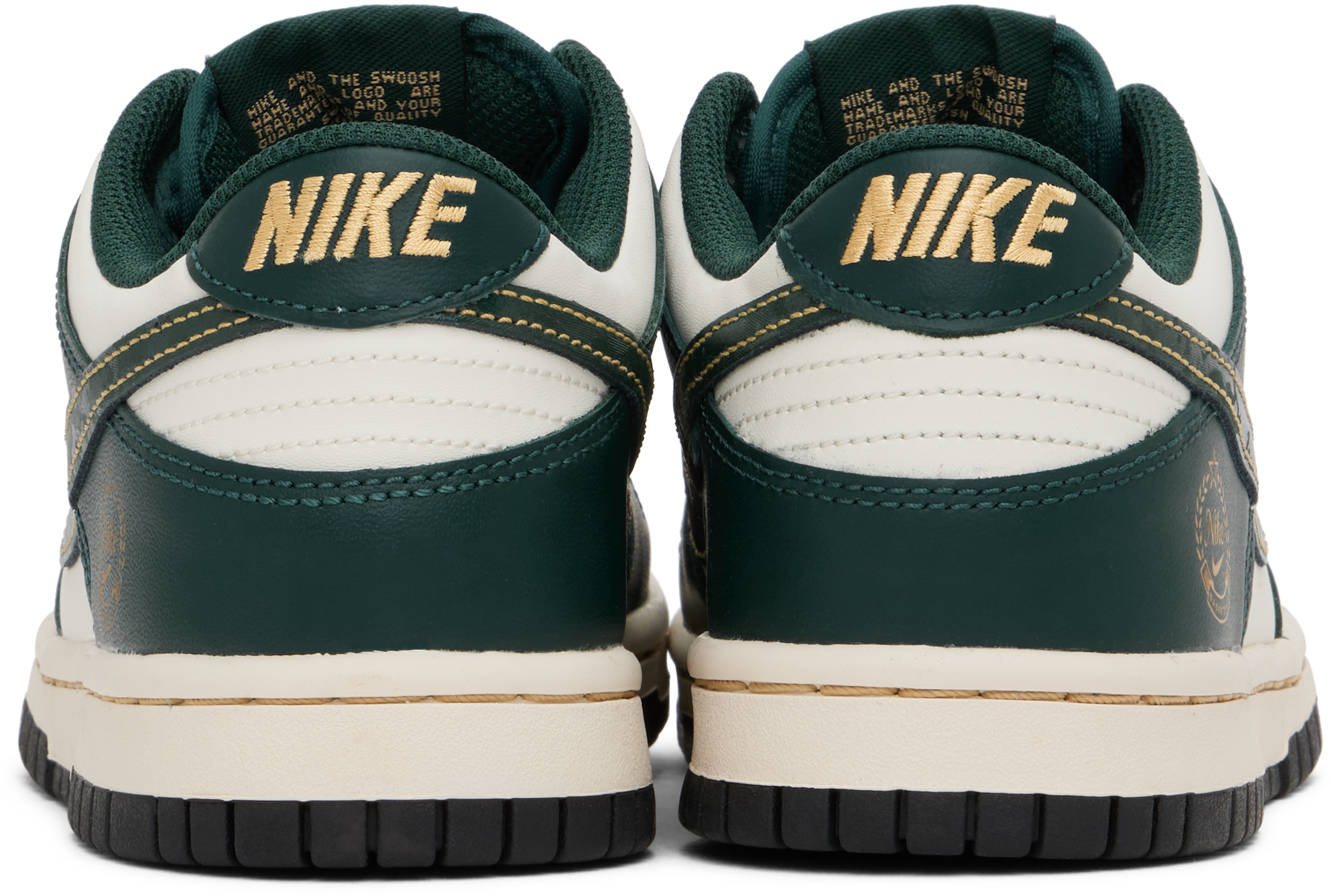 Nike Big Kids Green & Off-white Dunk Low Sneakers In Deep Jungle