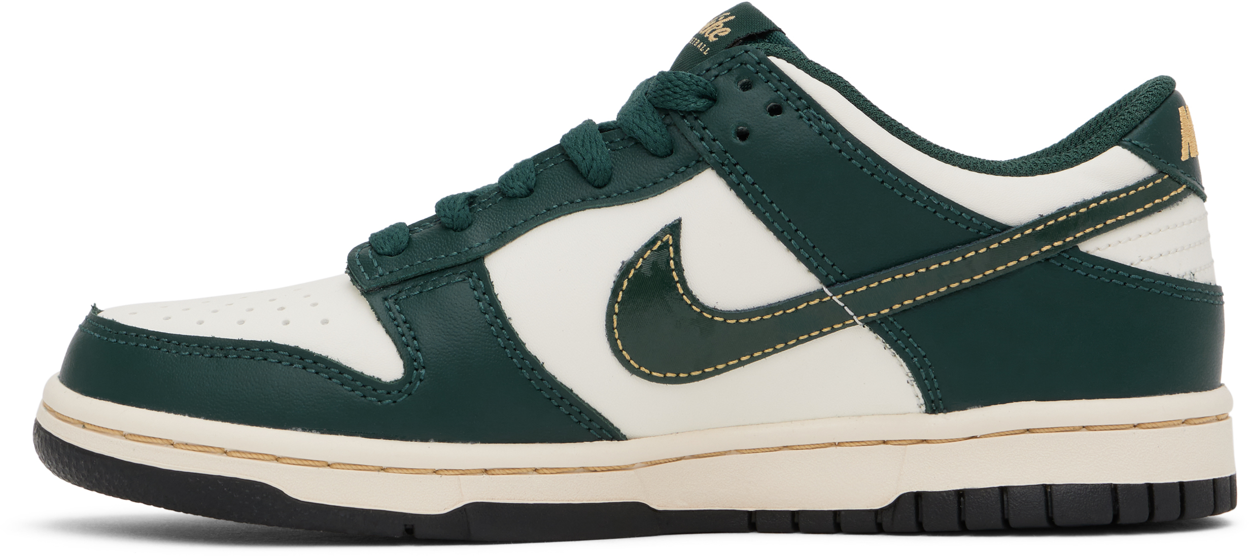Nike Big Kids Green & Off-white Dunk Low Sneakers In Deep Jungle