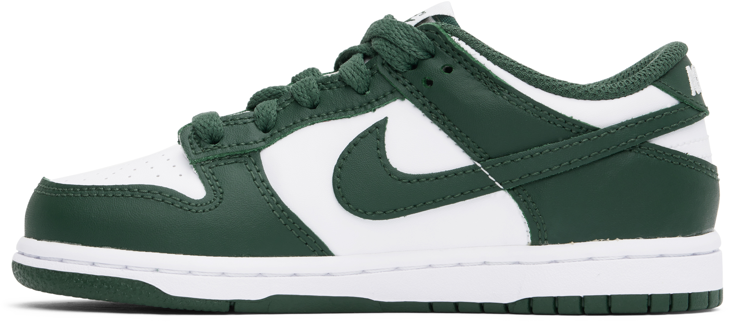 Nike Big Kids Green & White Dunk Low Sneakers In White/green
