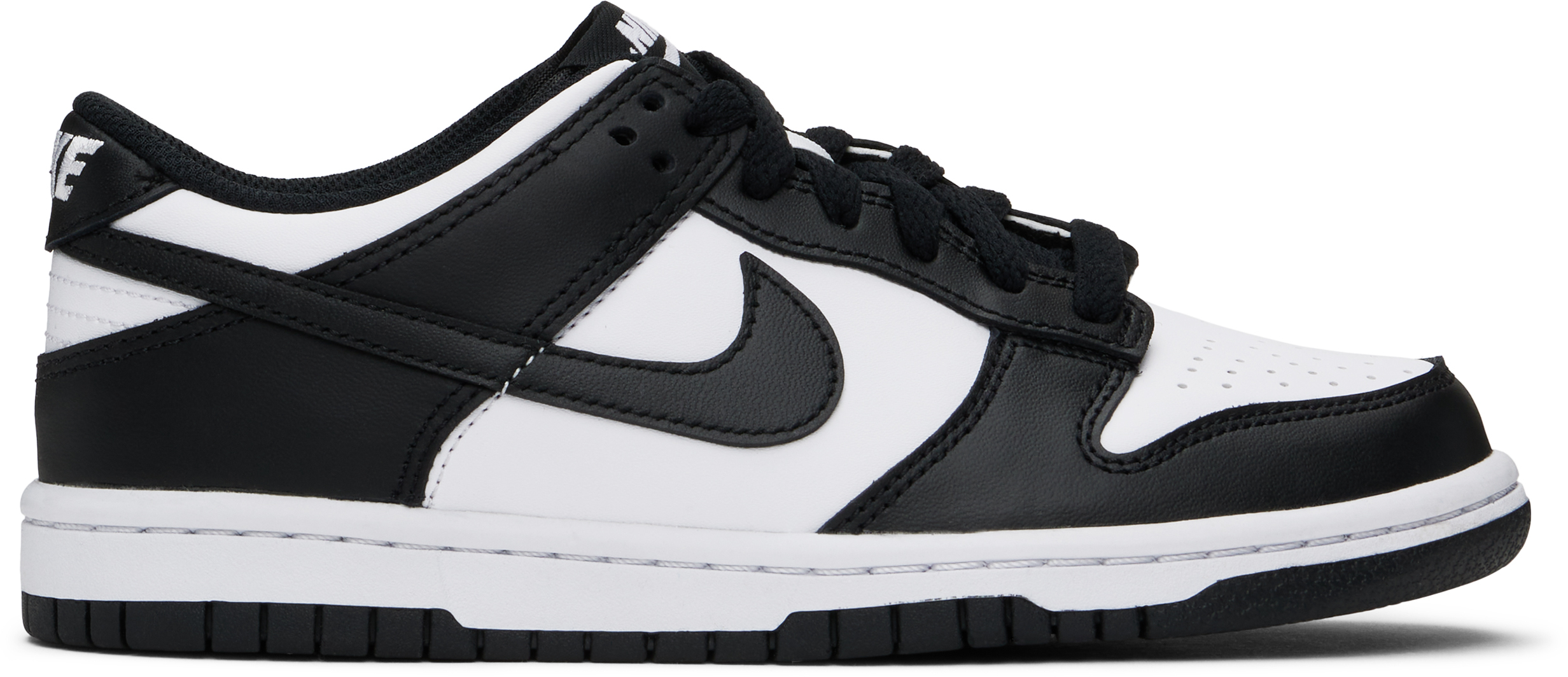 Nike Big Kids White & Black Dunk Low Sneakers In White/black