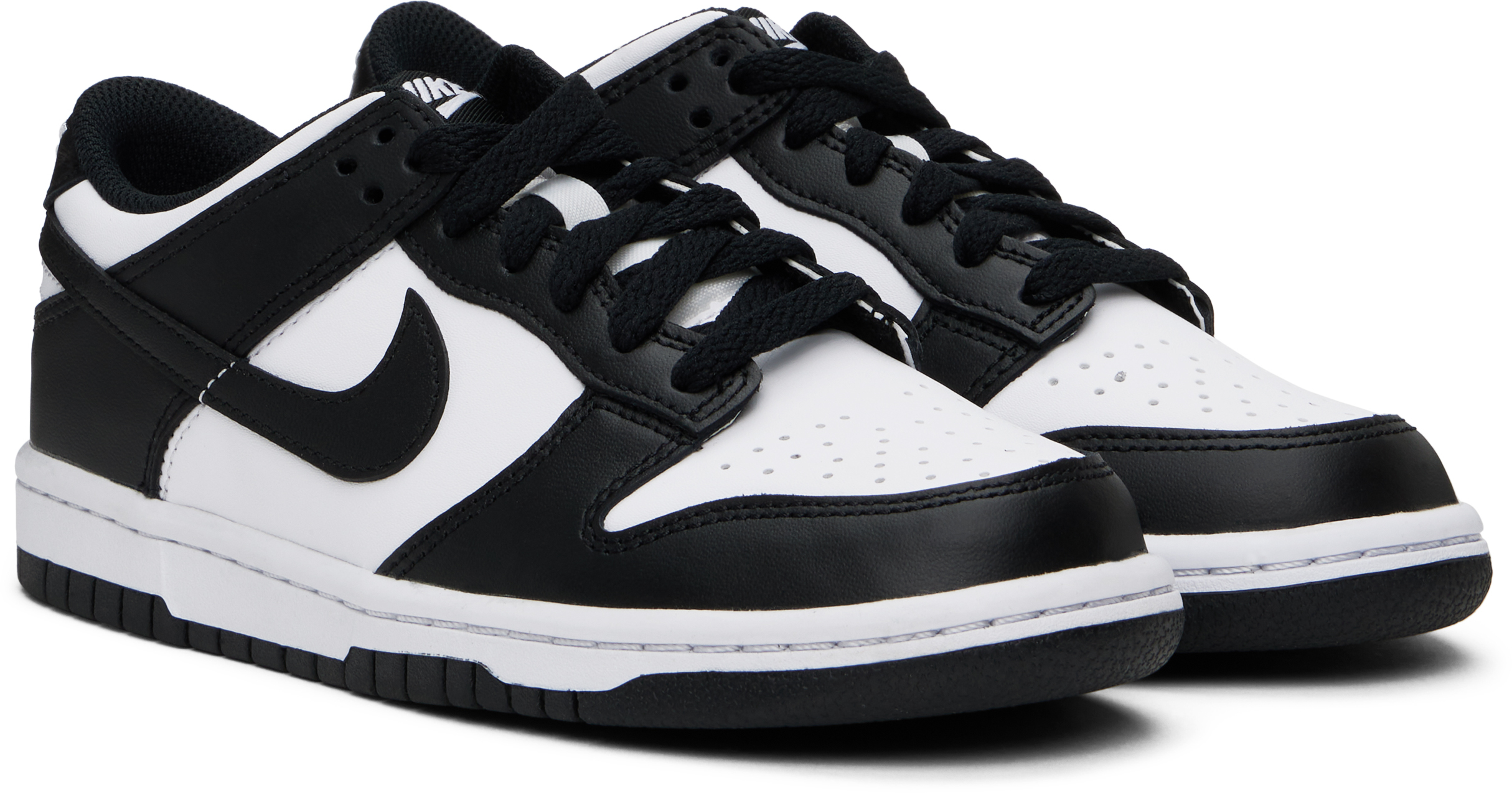Nike Big Kids White & Black Dunk Low Sneakers In White/black