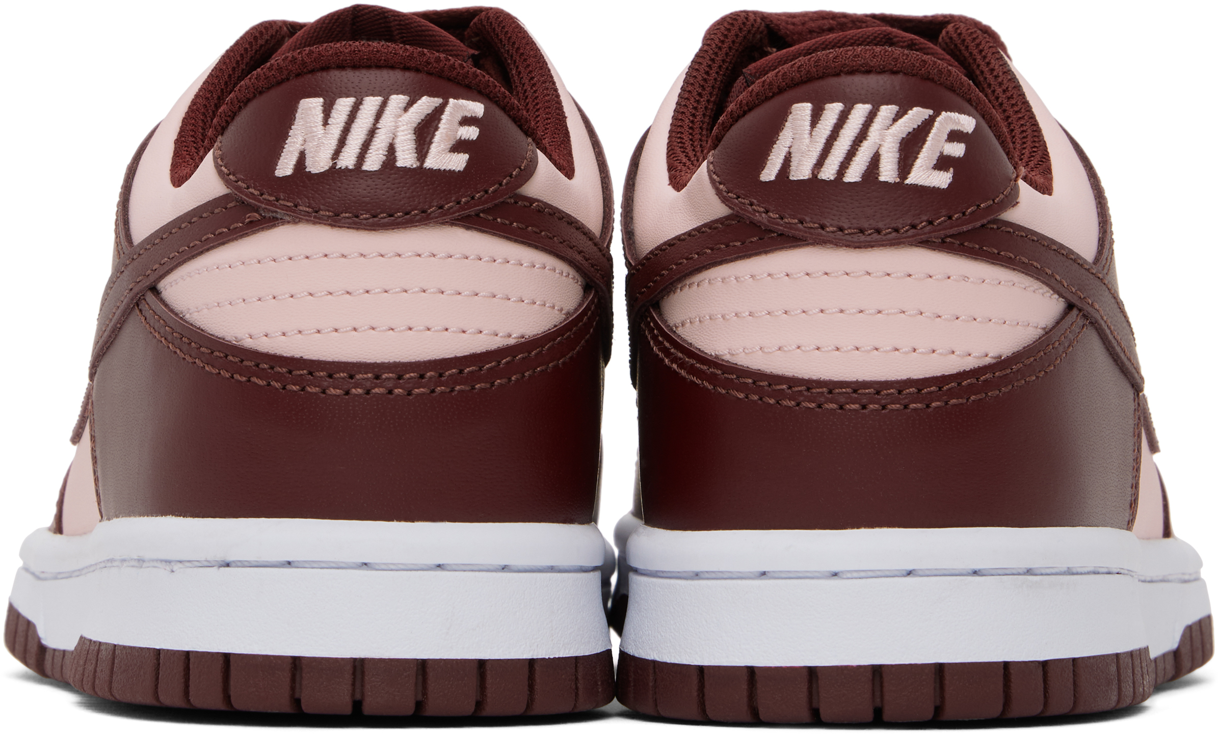 Nike Big Kids Burgundy & Pink Dunk Low Sneakers In 600 Dark Team Red/da