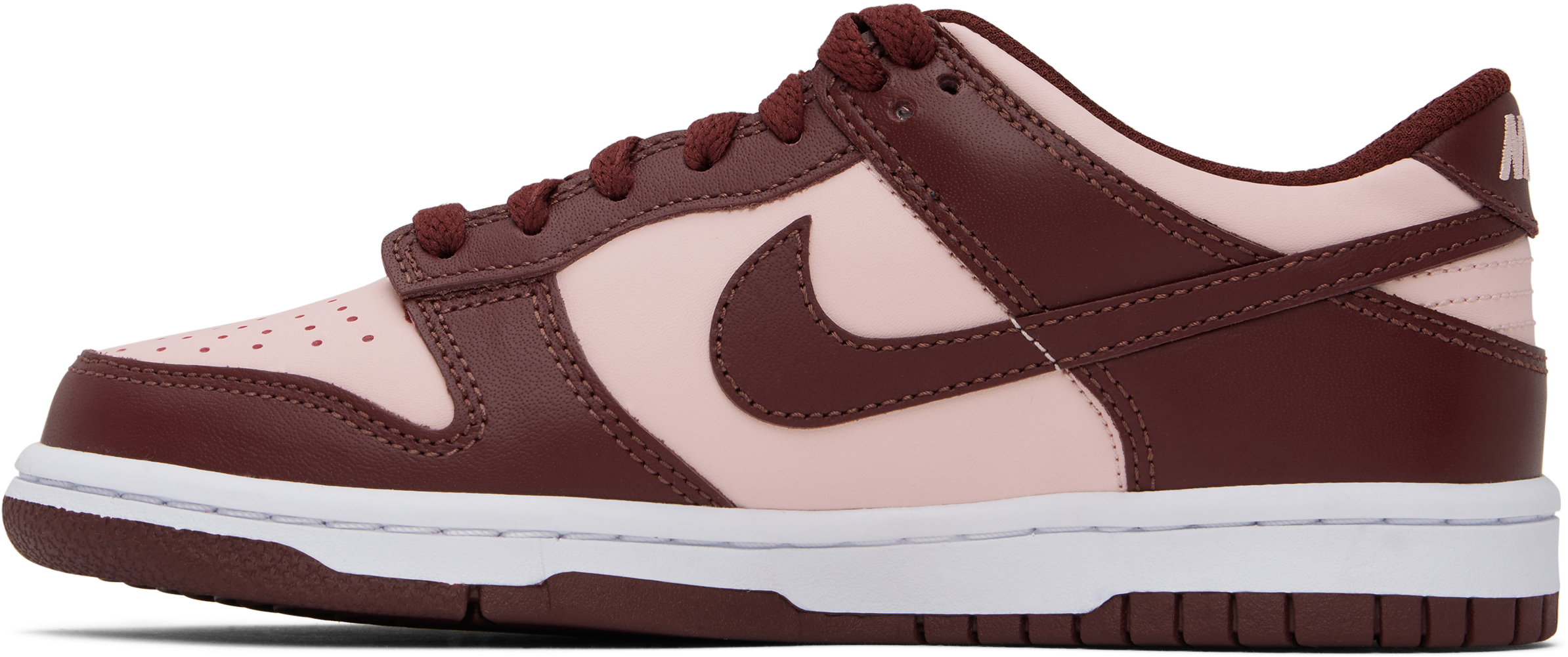 Nike Big Kids Burgundy & Pink Dunk Low Sneakers In 600 Dark Team Red/da