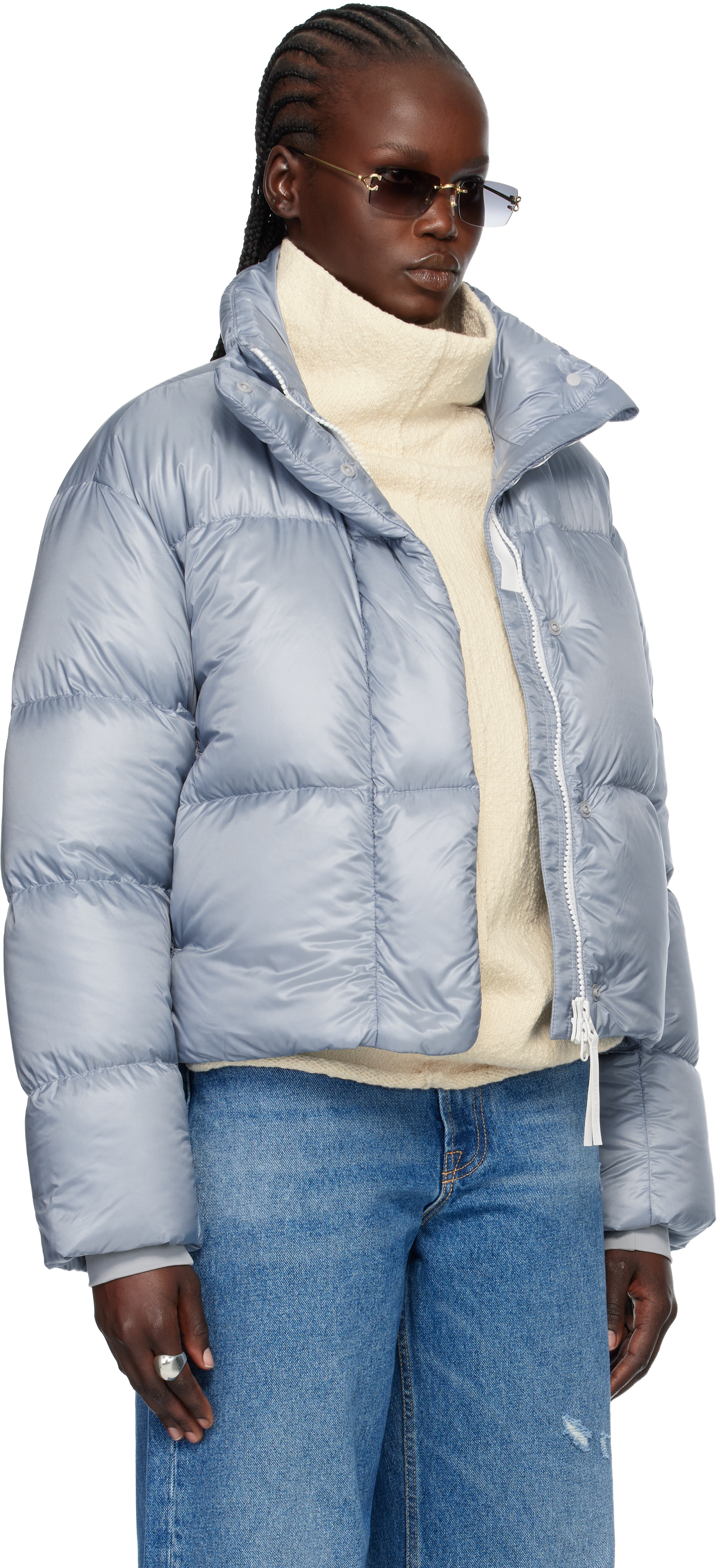 Canada Goose Blue 'white Label' Cypress Cropped Down Jacket In Gray