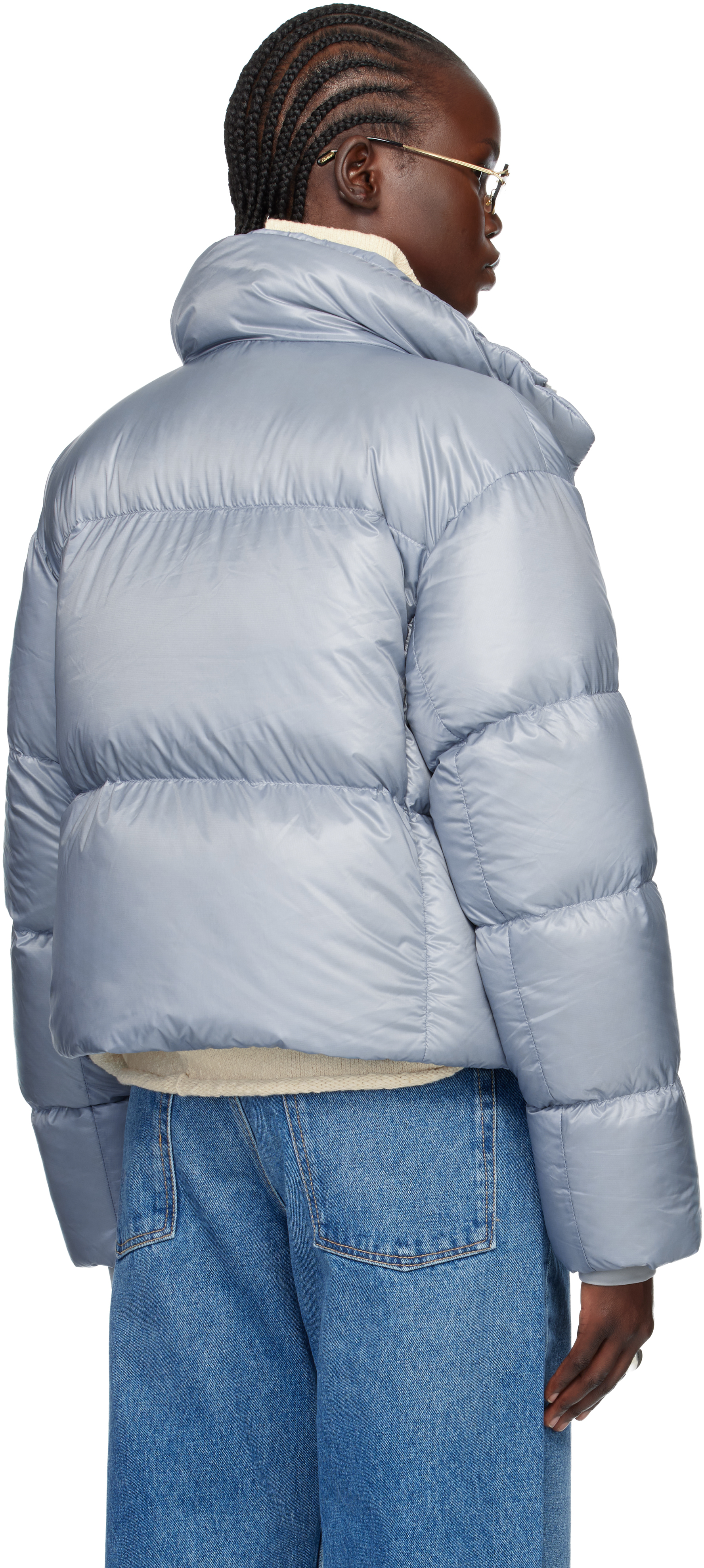 Canada Goose Blue 'white Label' Cypress Cropped Down Jacket In Gray