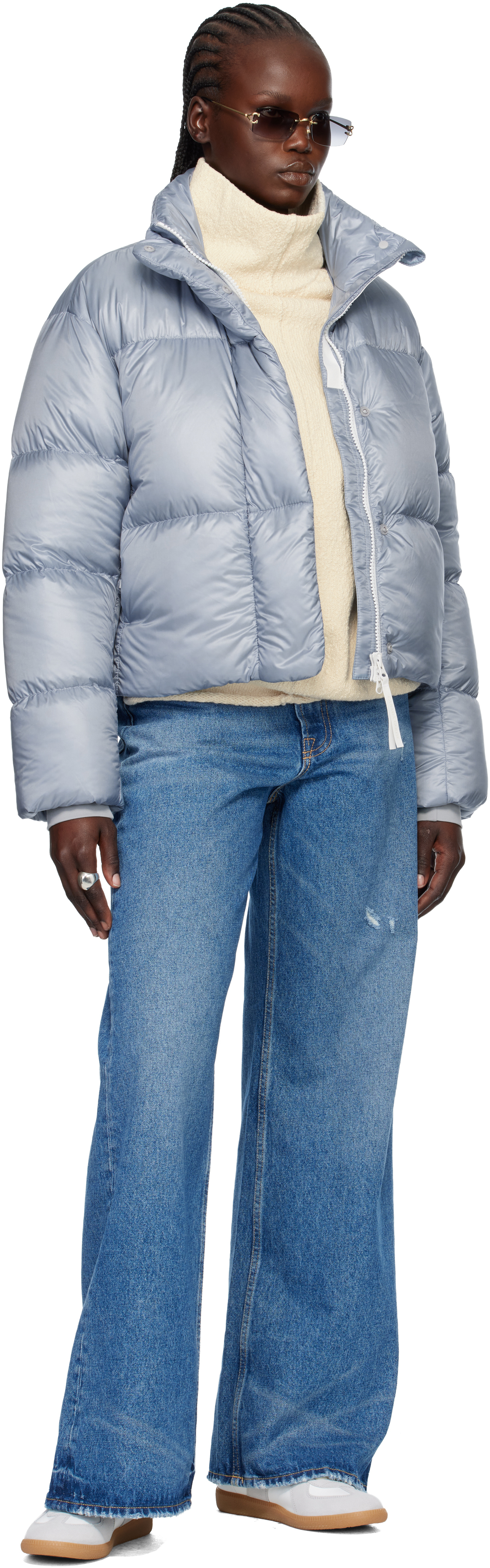 Canada Goose Blue 'white Label' Cypress Cropped Down Jacket In Gray