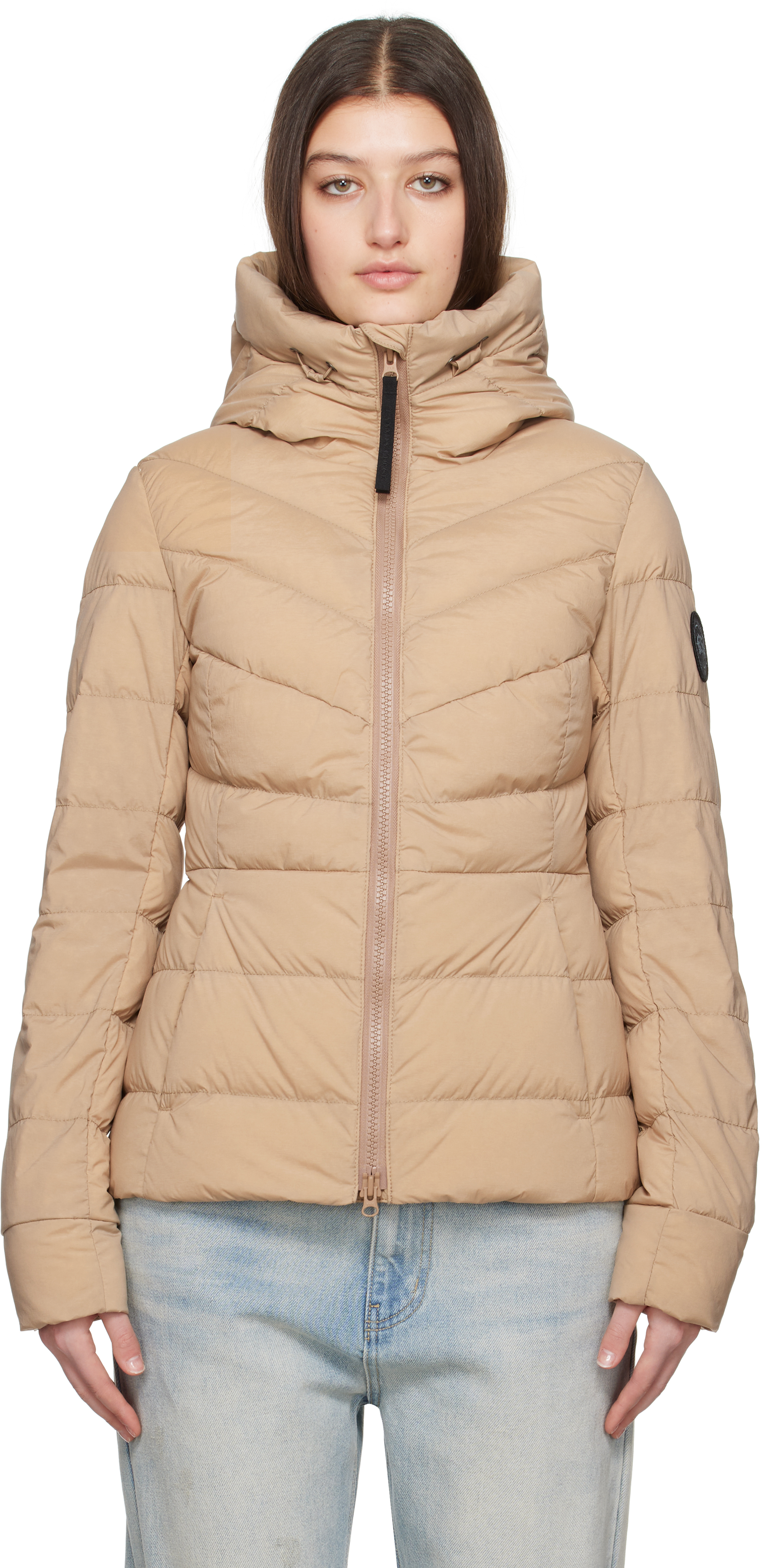 Canada Goose: Tan 'Black Label' Clair Down Jacket | SSENSE