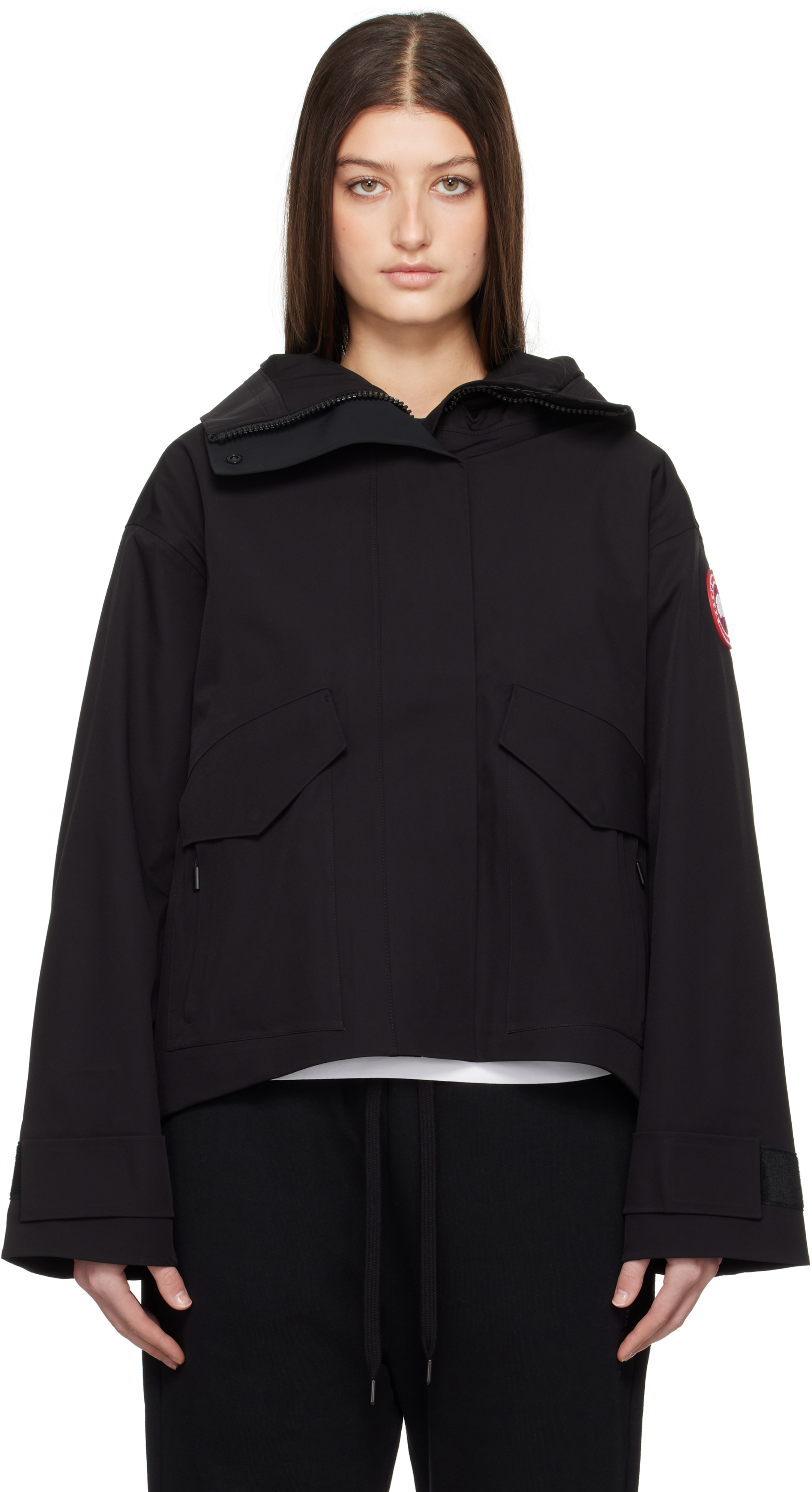 【送関込】 ☆Tofino rain jacket Canada Goose: Black Tofino Rain Jacket | SSENSE