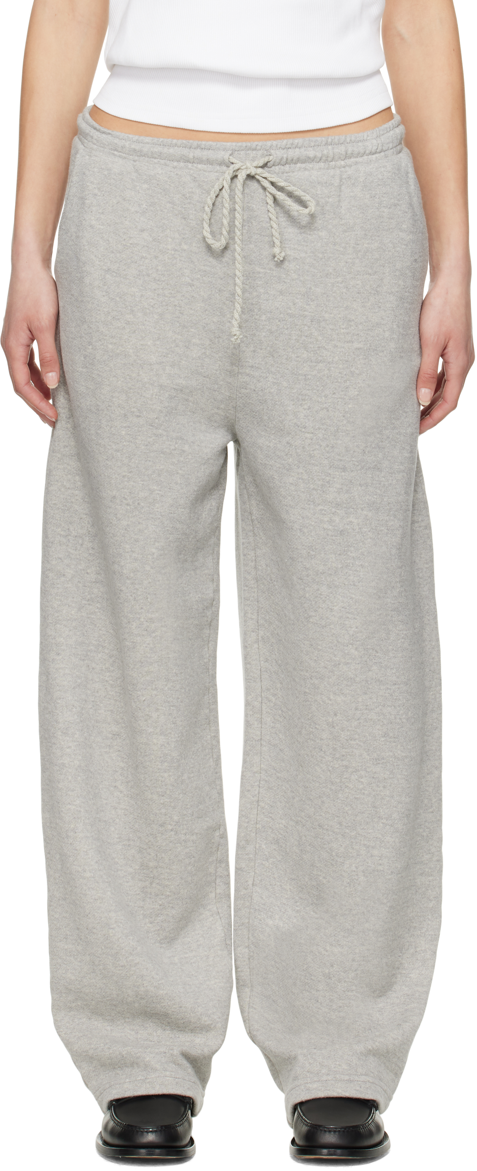 Gray Daily Wide Leg Sweatpants