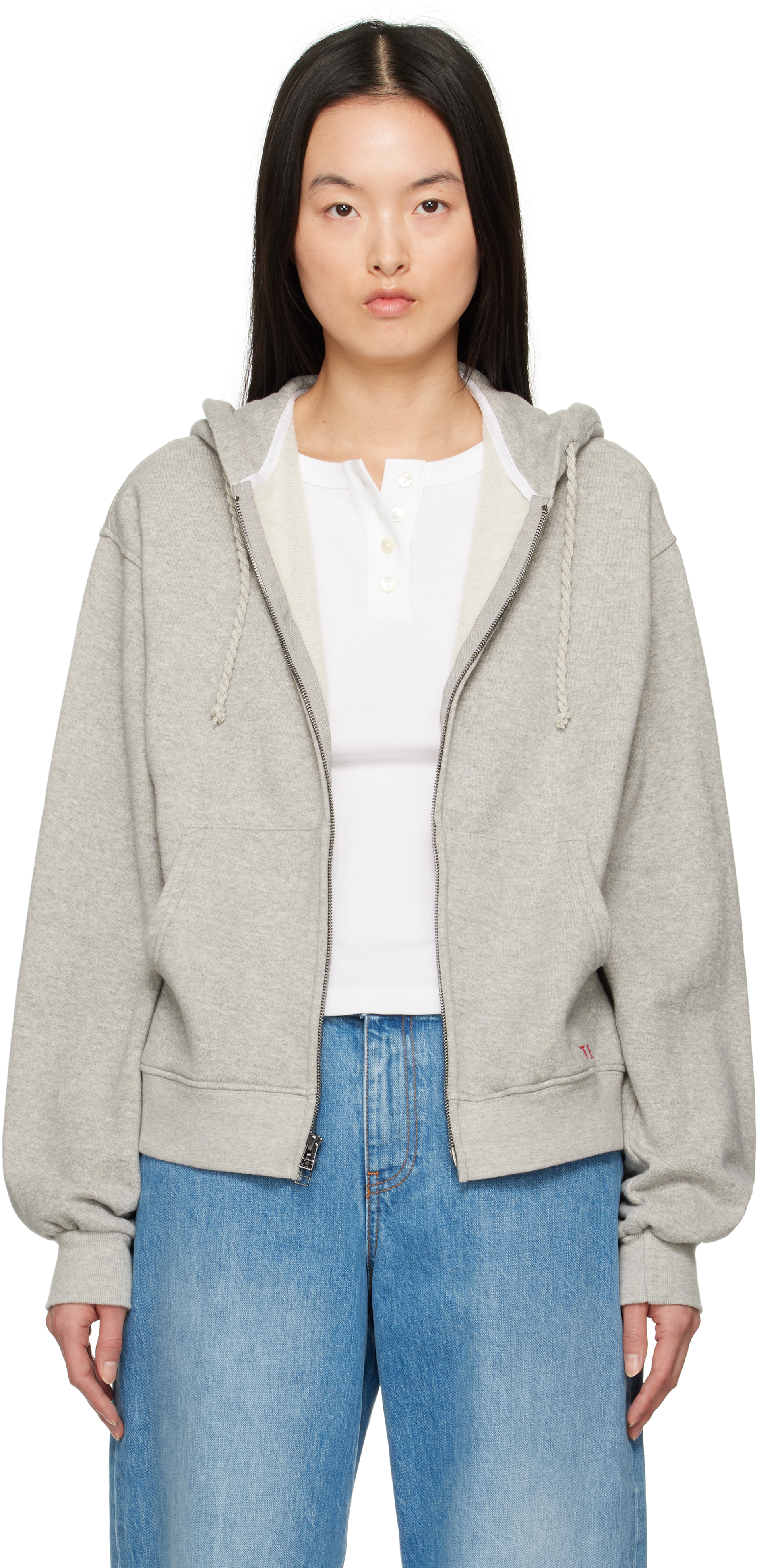 Gray Daily Zip Hoodie