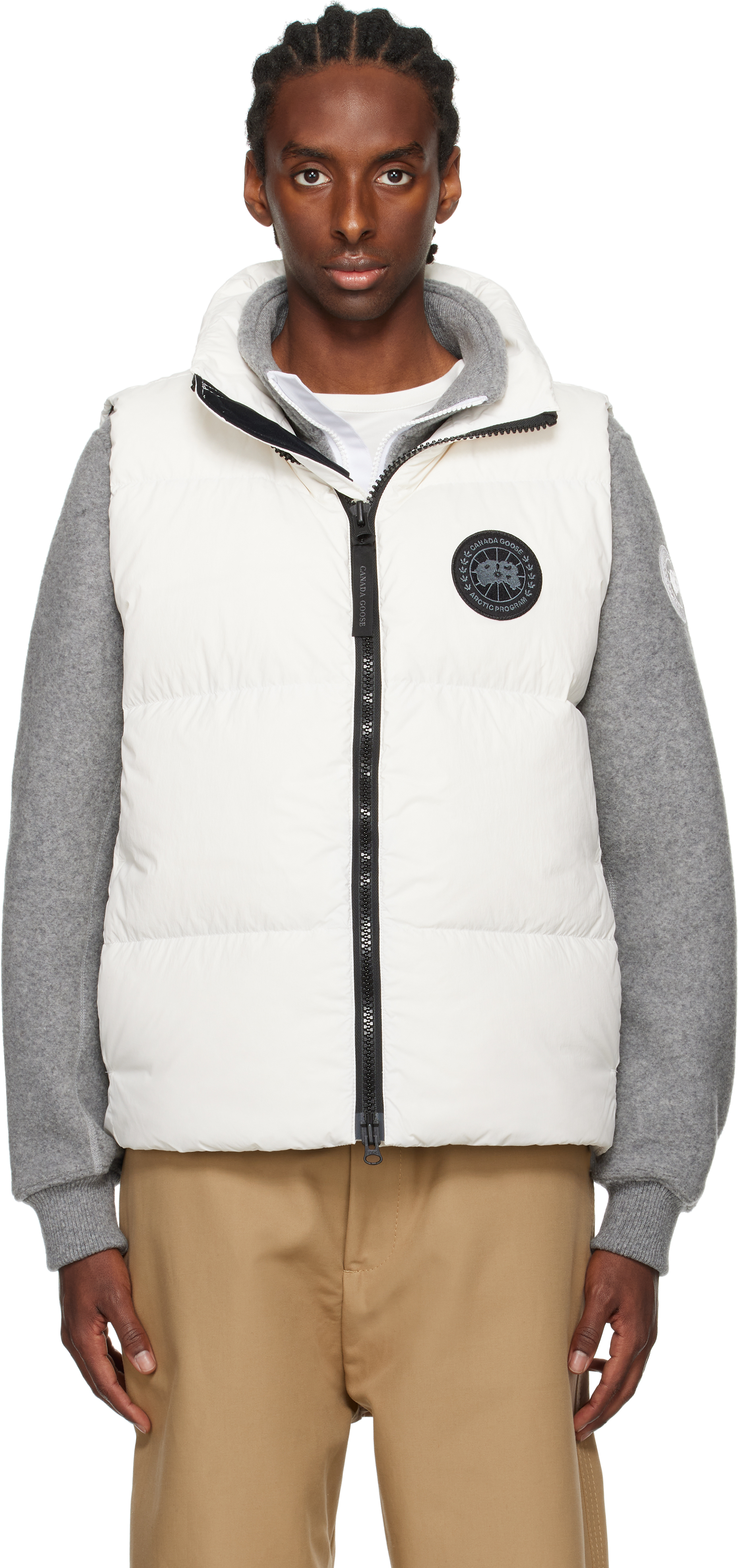 Canada Goose: White 'Black Label' Lawrence Puffer Down Vest | SSENSE