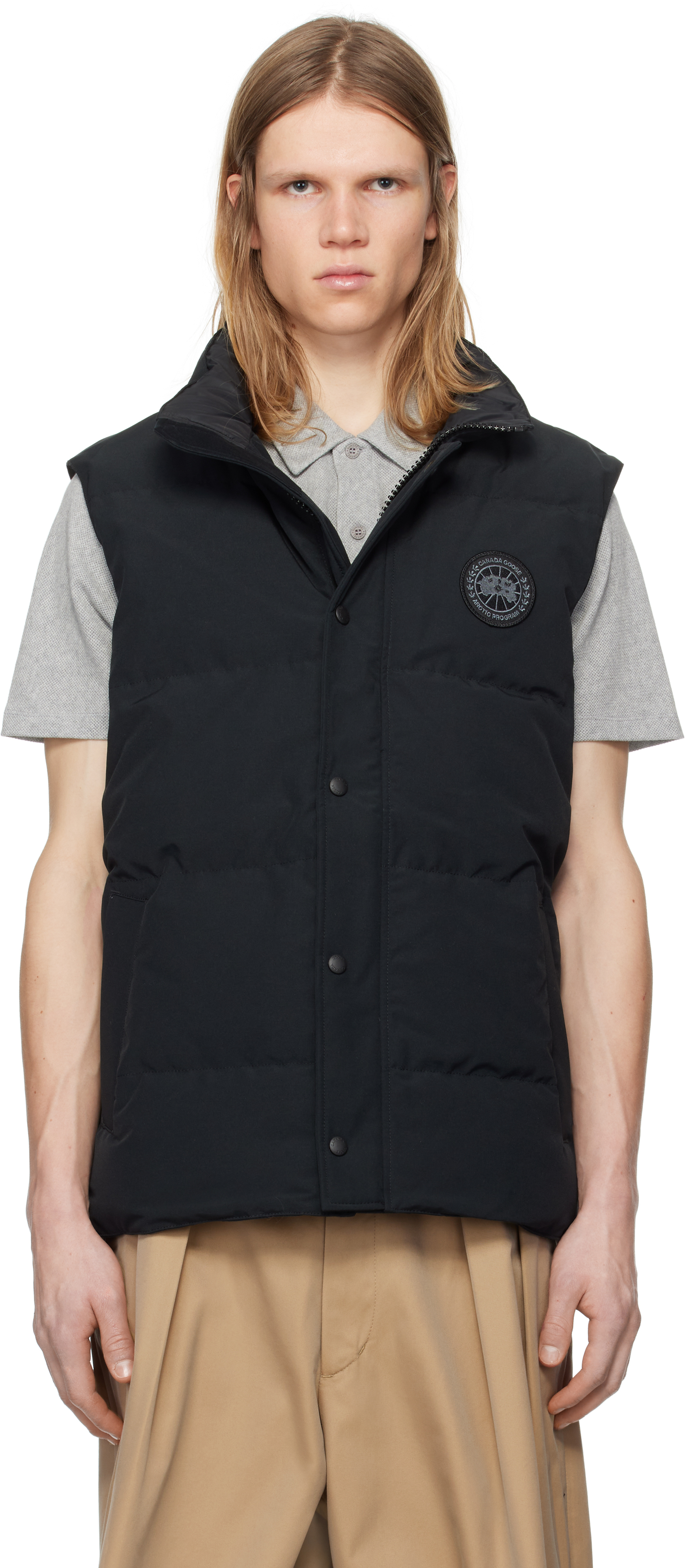 Canada Goose: Black 'Black Label' Garson Down Vest | SSENSE