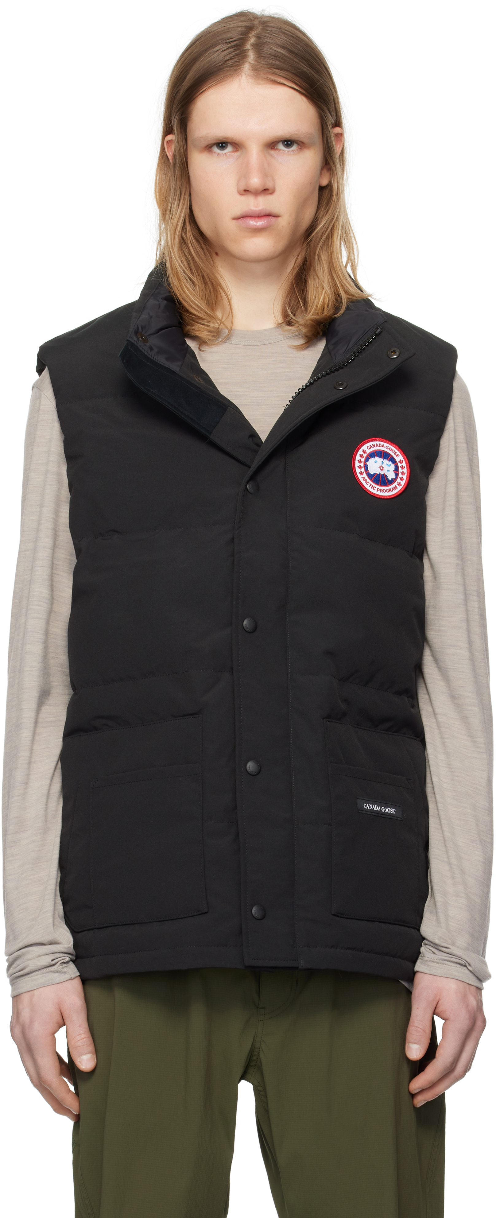 Khaki Freestyle Crew Down Vest