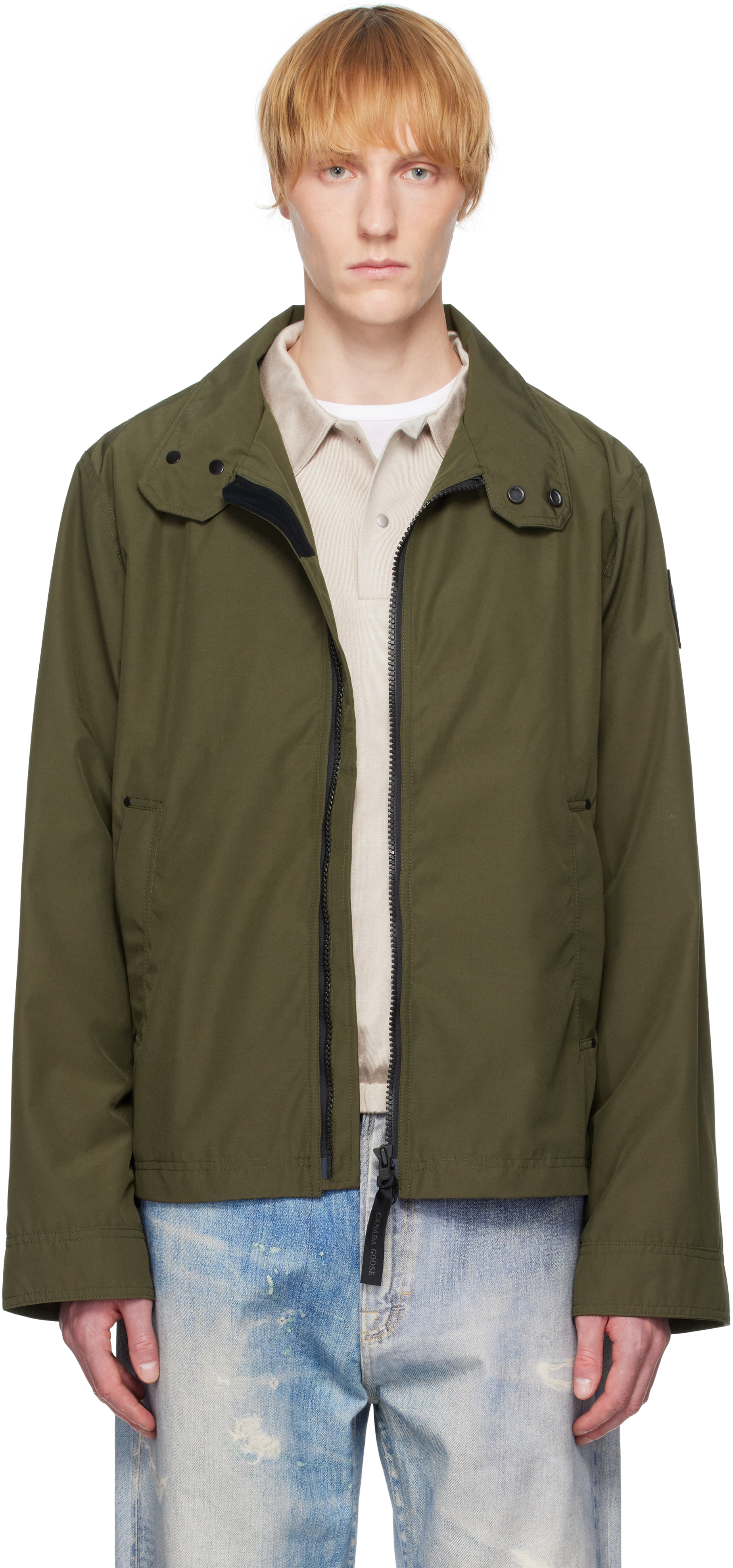 Canada Goose: Khaki 'Black Label' Rosedale Jacket | SSENSE Canada Goose: Khaki 'Black Label' Rosedale Jacket | SSENSE