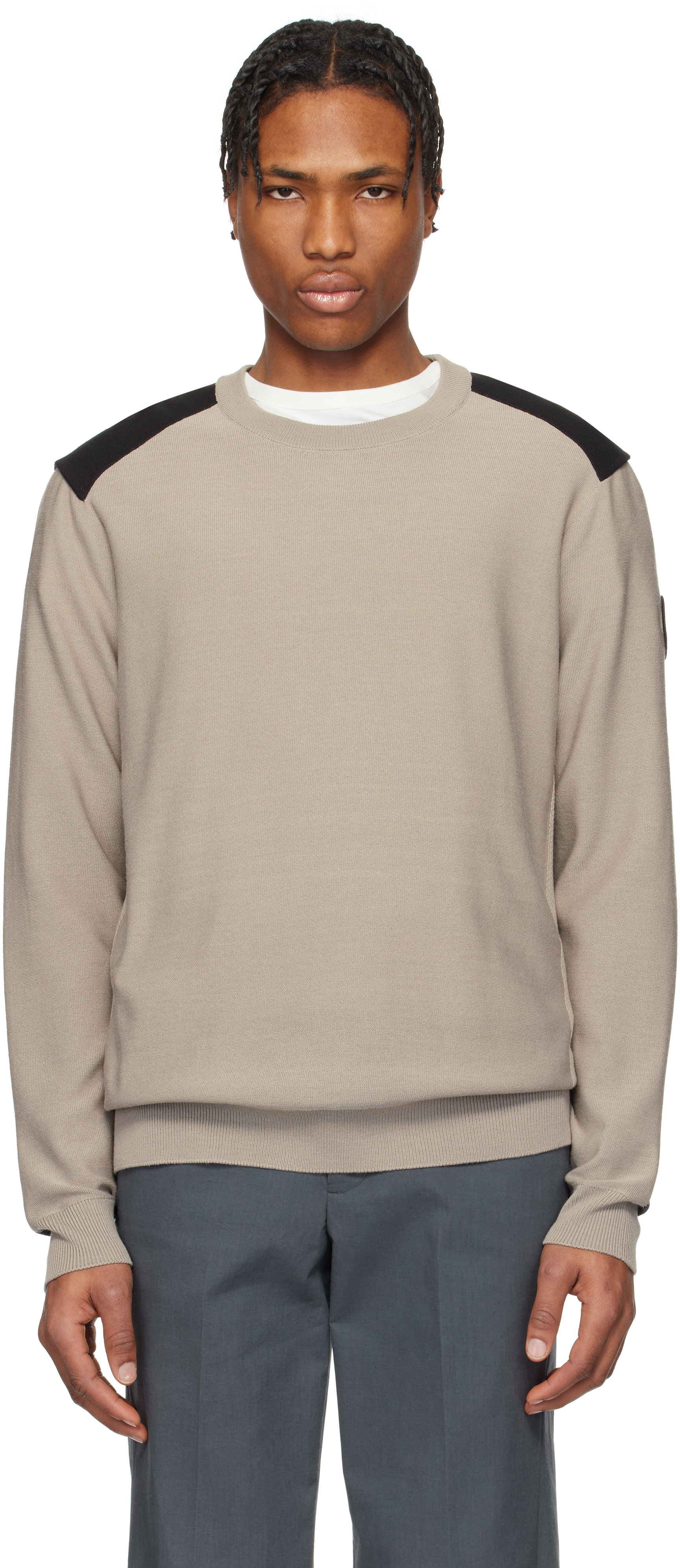 Taupe Dartmouth Crewneck Sweater