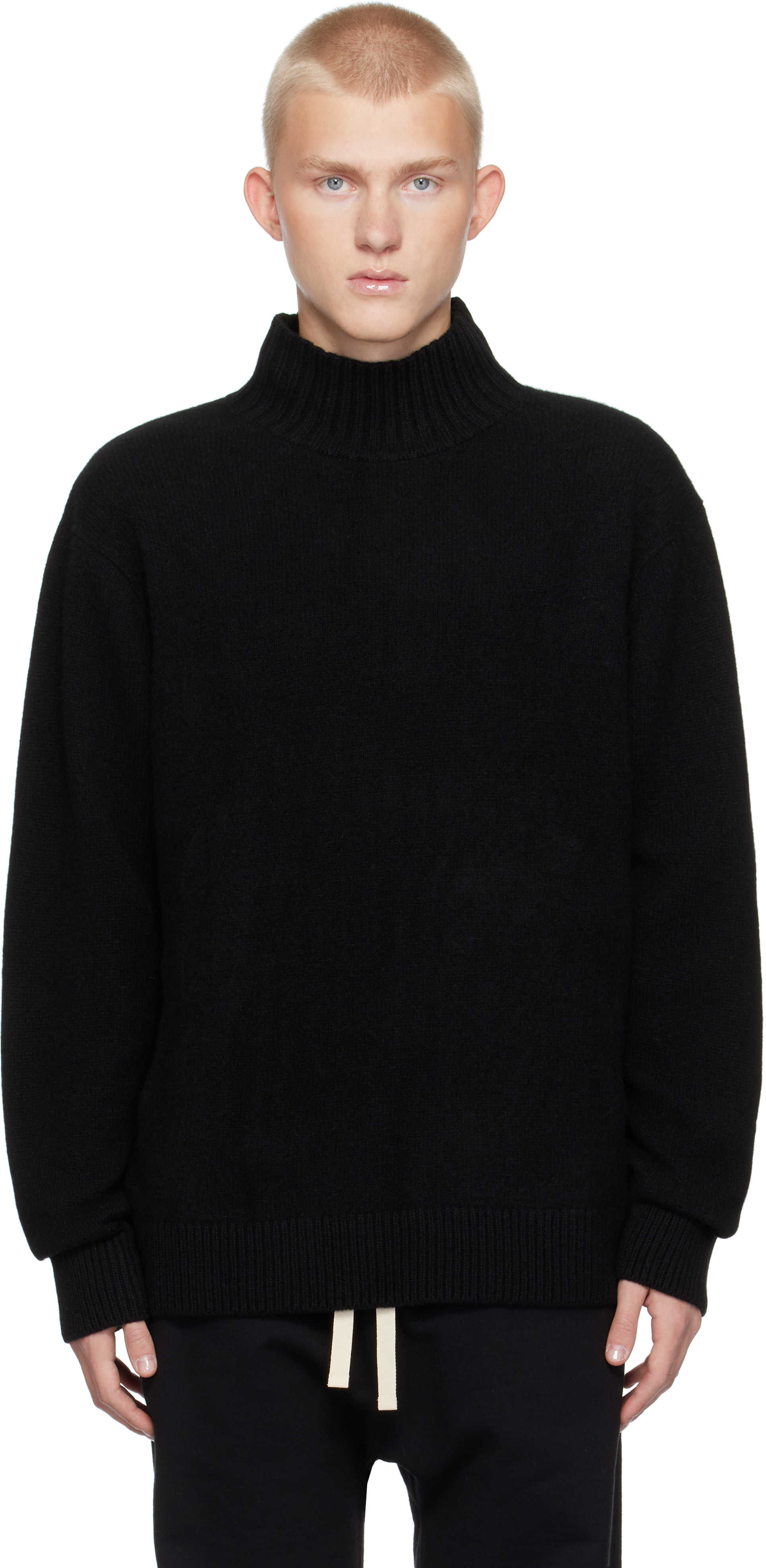 Shop The Elder Statesman Black Relaxed Turtleneck