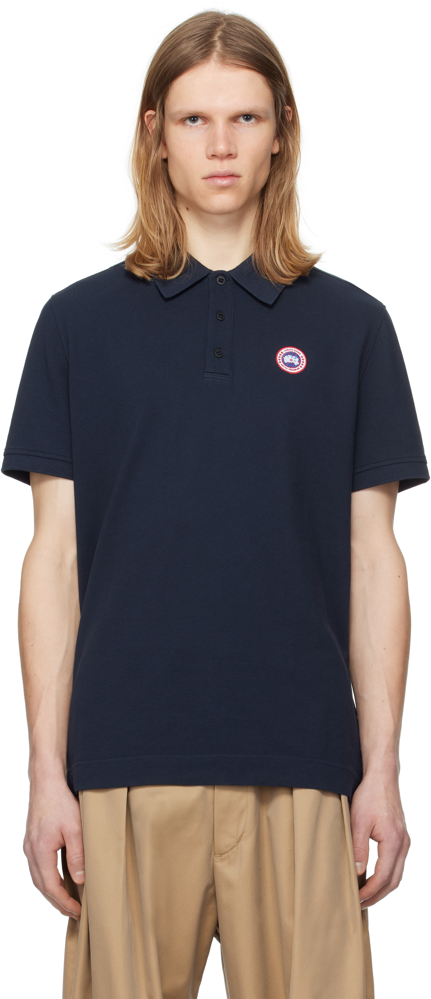 Canada Goose: Navy Beckley Polo | SSENSE Canada