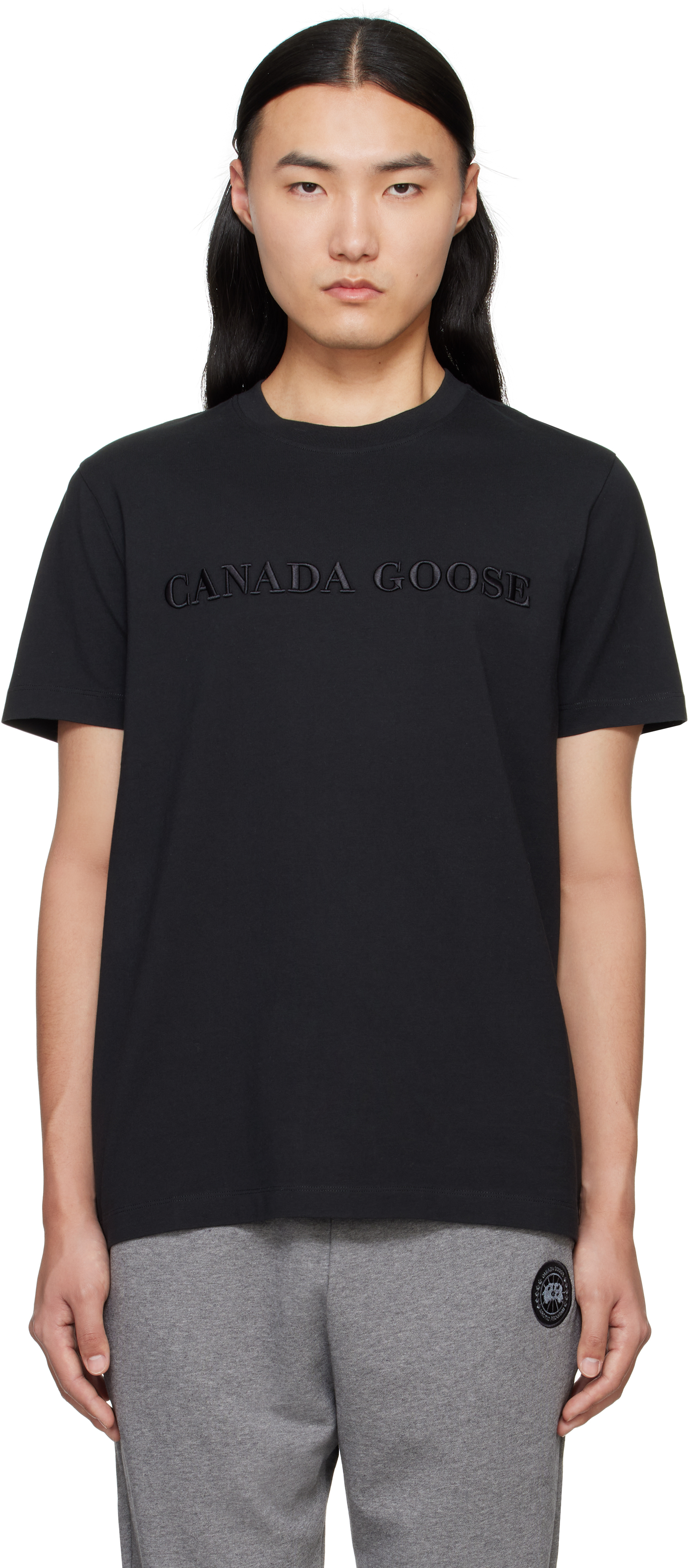 【 】クルーネックTシャツ Emersen Crewneck T-Shirt Canada Goose: Black Emersen Crewneck T-shirt | SSENSE Canada