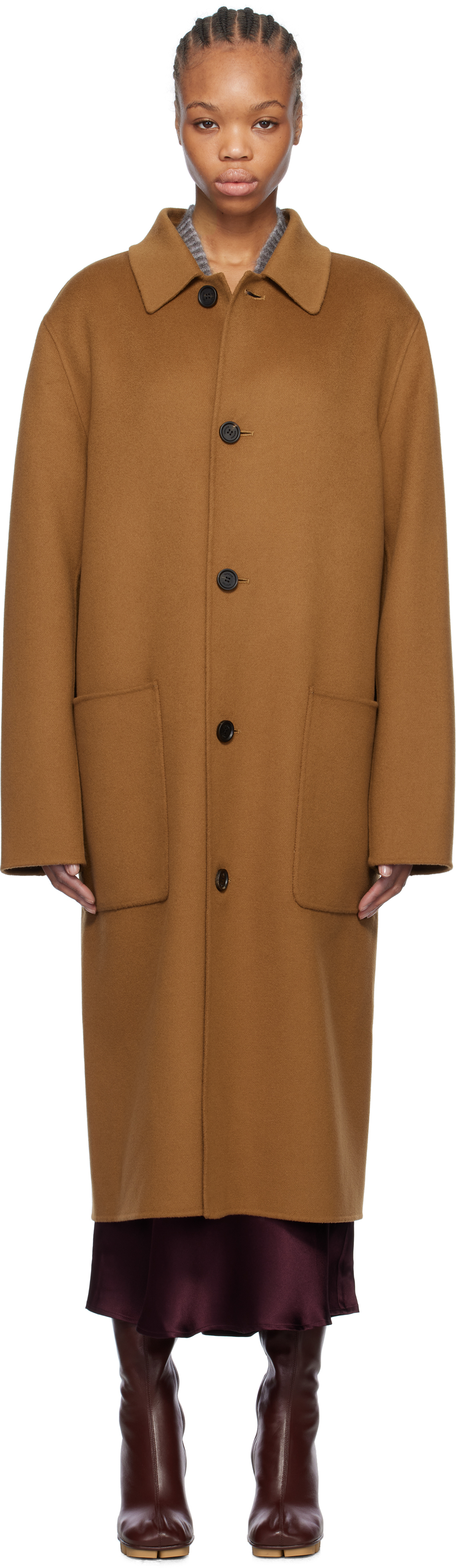 MACKAGE: タン Beckett ハンドメイド ウール コート | SSENSE 日本