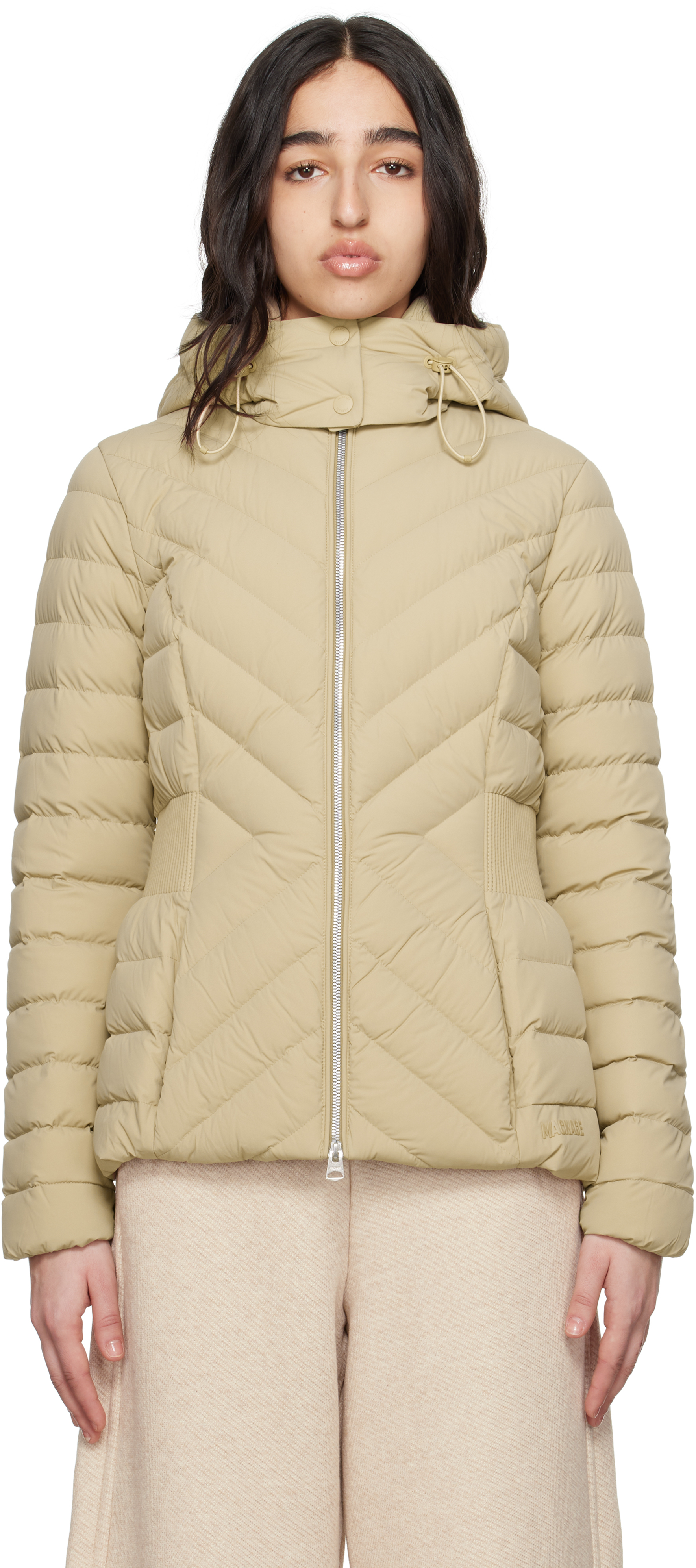 Beige Idalee Hooded Light Down Jacket by MACKAGE on Sale