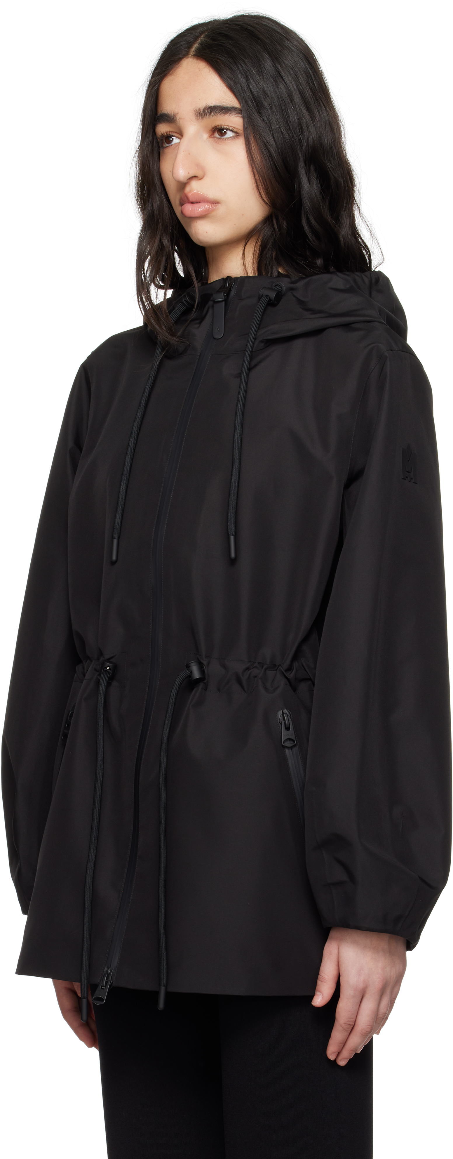 Mackage Black Kalea-z Hooded Rain Jacket In C0952 Black-trench