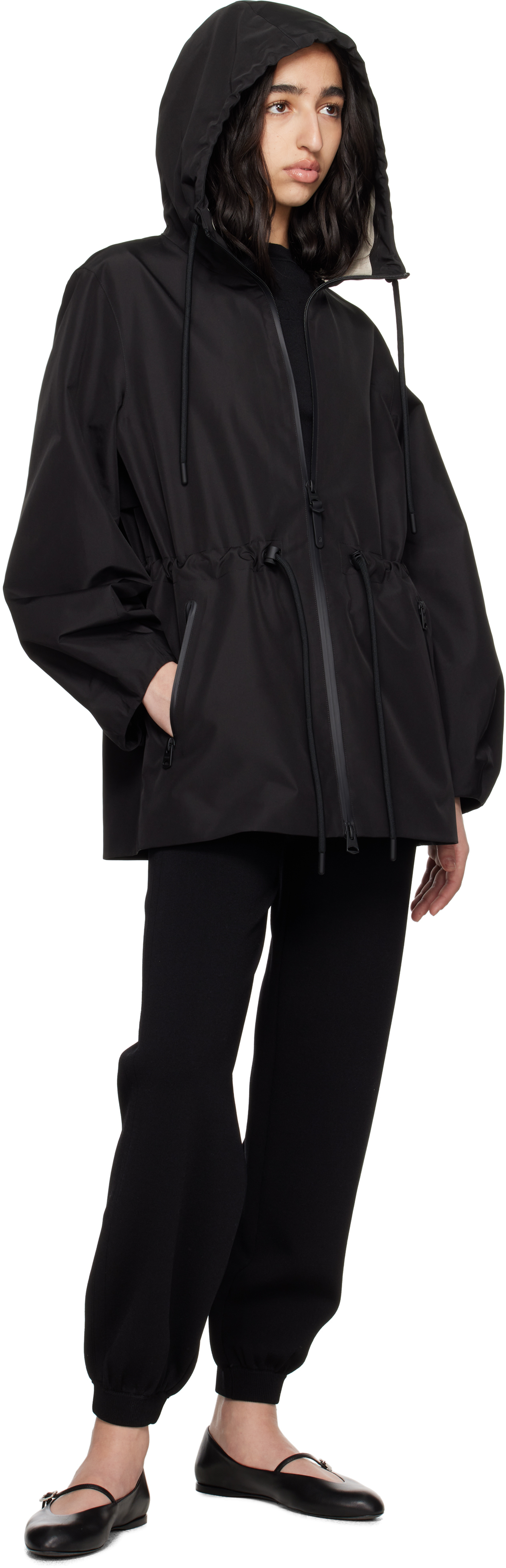 Mackage Black Kalea-z Hooded Rain Jacket In C0952 Black-trench