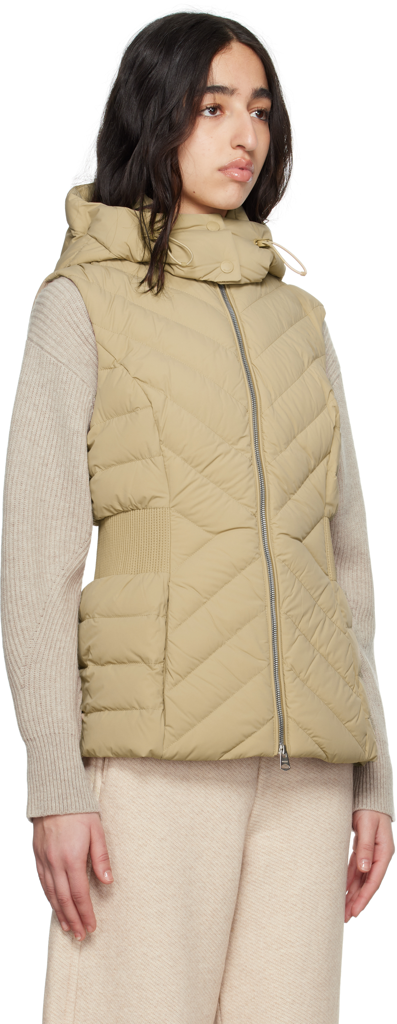 Mackage Beige Hoshi Hooded Light Down Vest In C0274 Light Camel