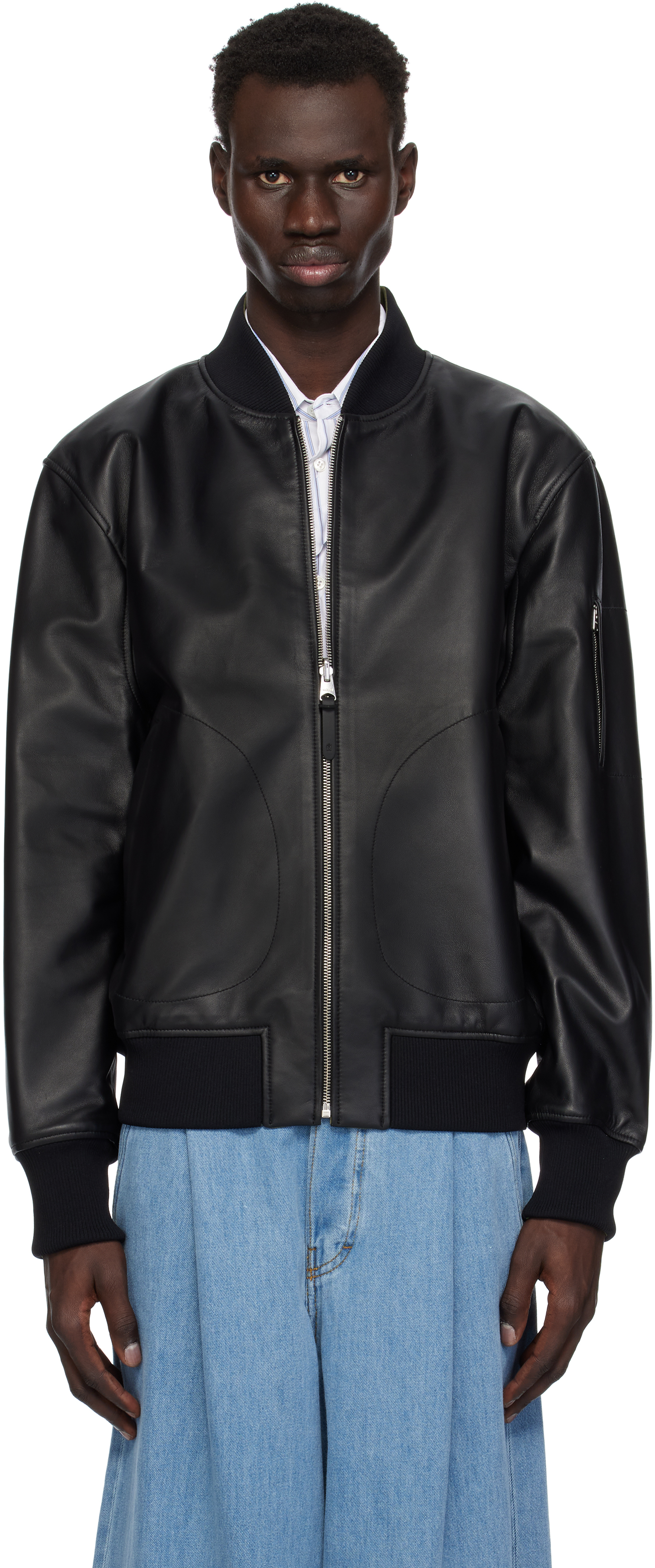 Black & Khaki Easton-SA Reversible Leather Jacket