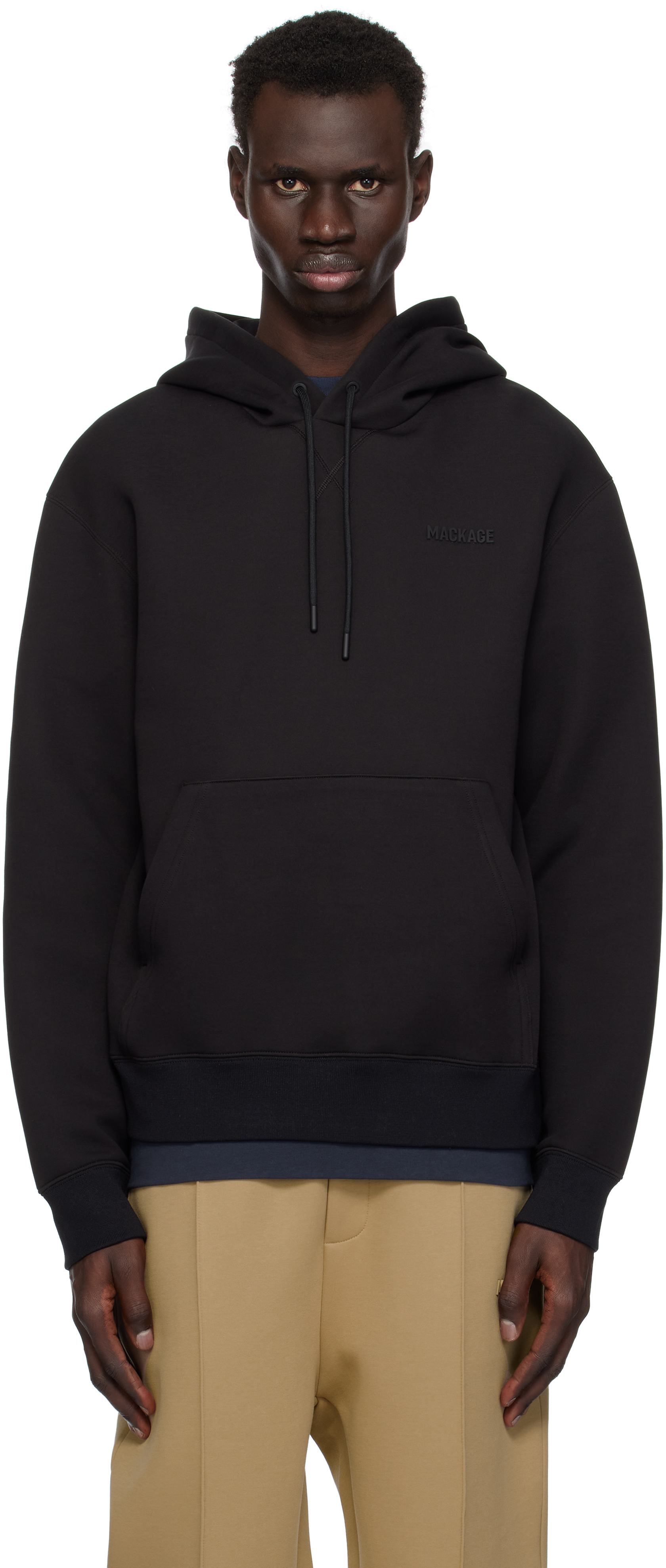 【関税込み】MACKAGE ブラック Krystian フーディ KRYSTIAN Double-Face Jersey Hoodie for Men | Mackage US