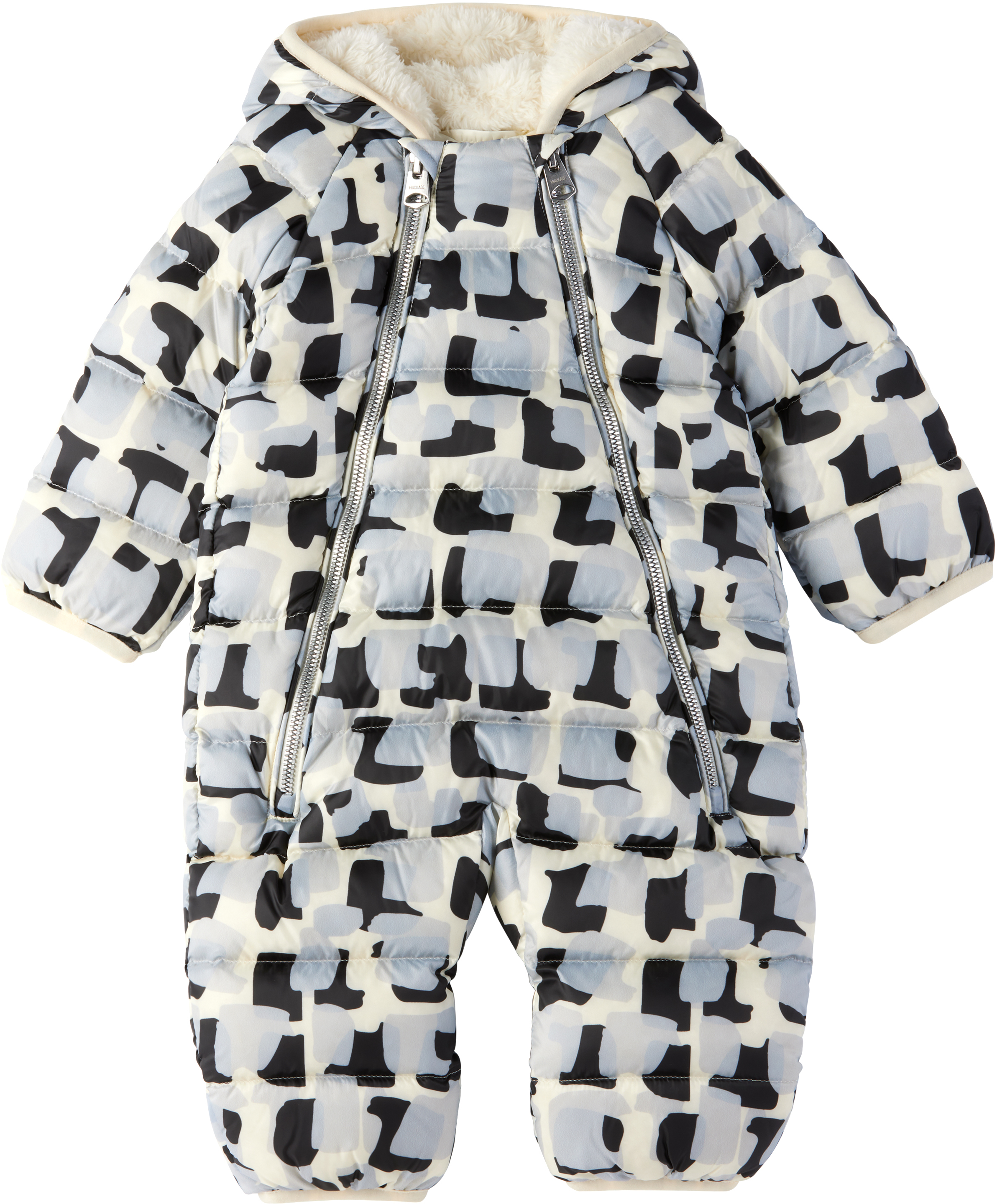 Shop Mackage Baby Multicolor Bambi-nv Down Snowsuit In Cream Tile