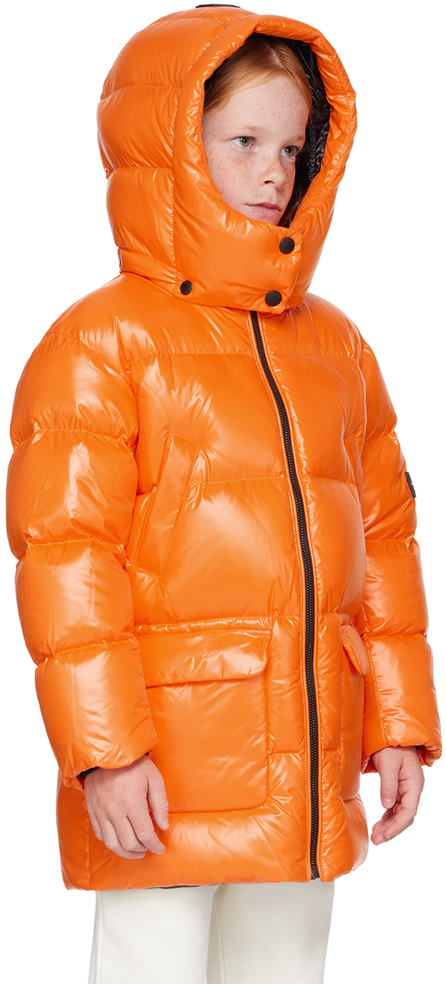 Mackage Kids Orange Kennie Down Coat In Flame