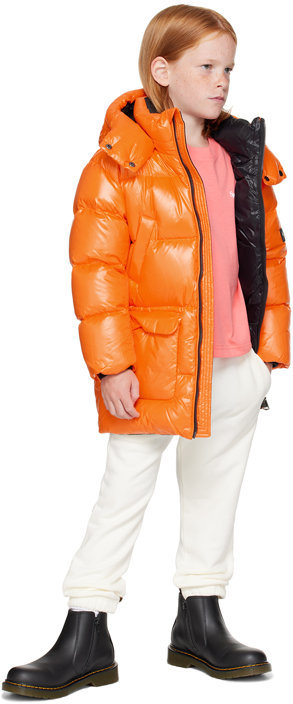 Mackage Kids Orange Kennie Down Coat In Flame