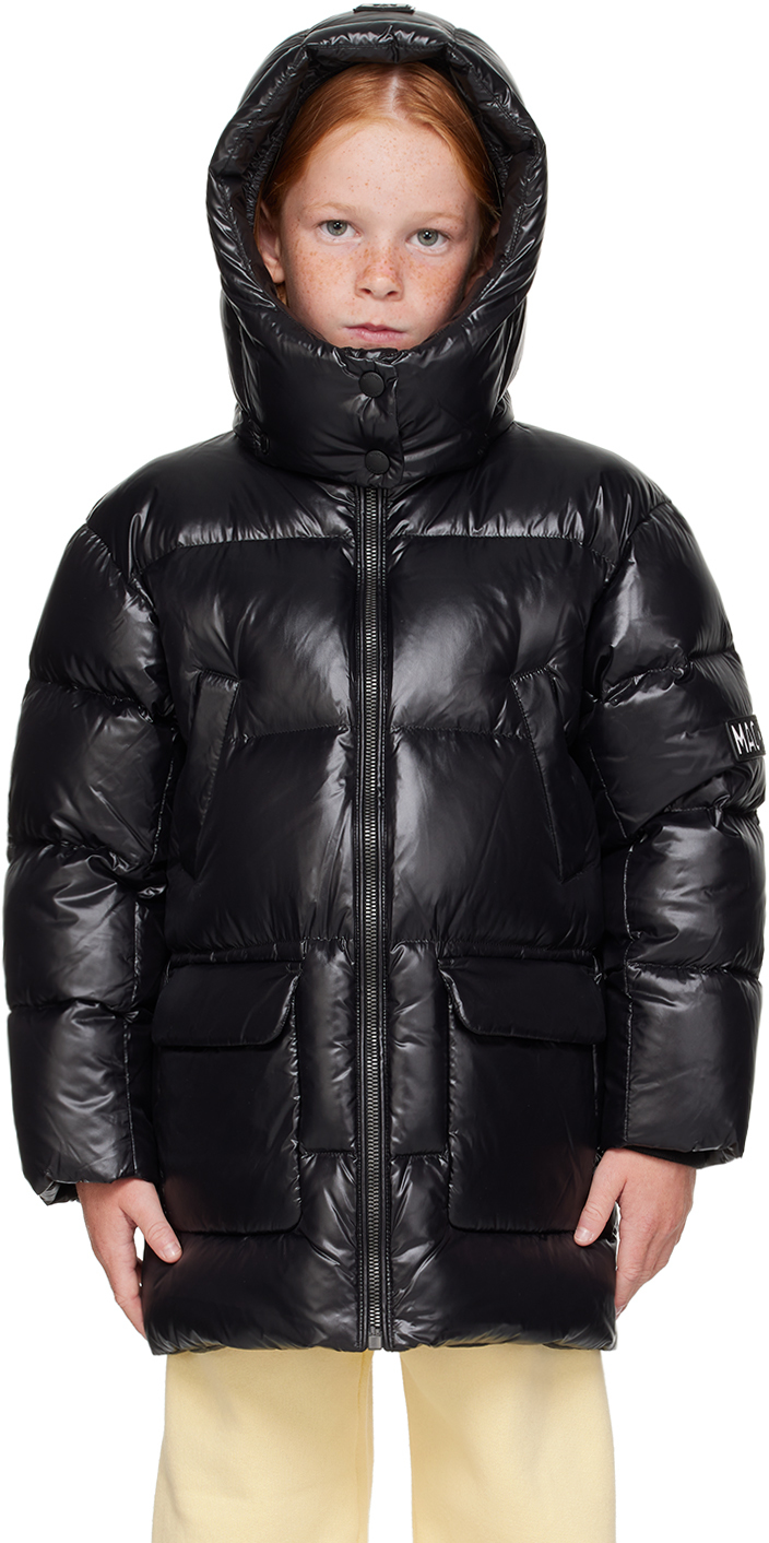 Shop Mackage Kids Black Kennie Down Coat