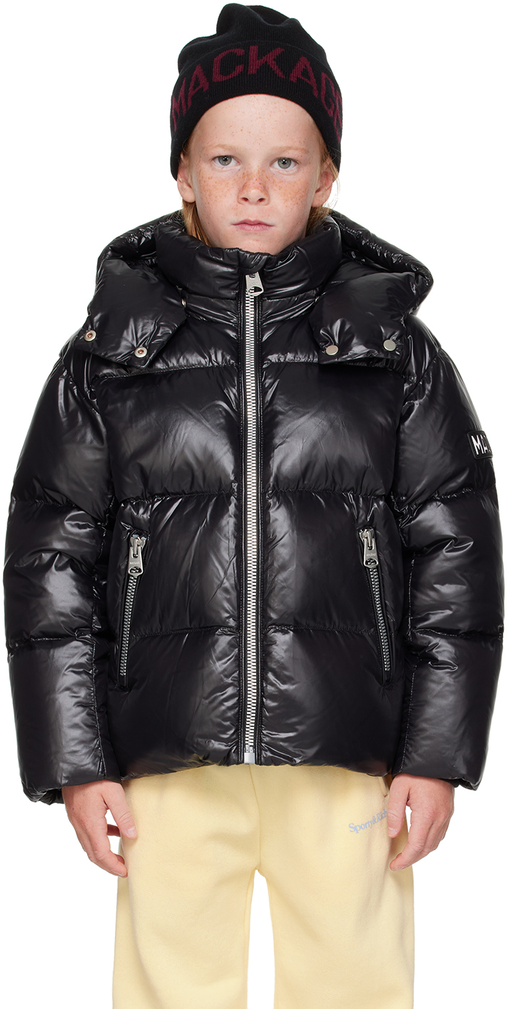 Shop Mackage Kids Black Jesse Down Jacket