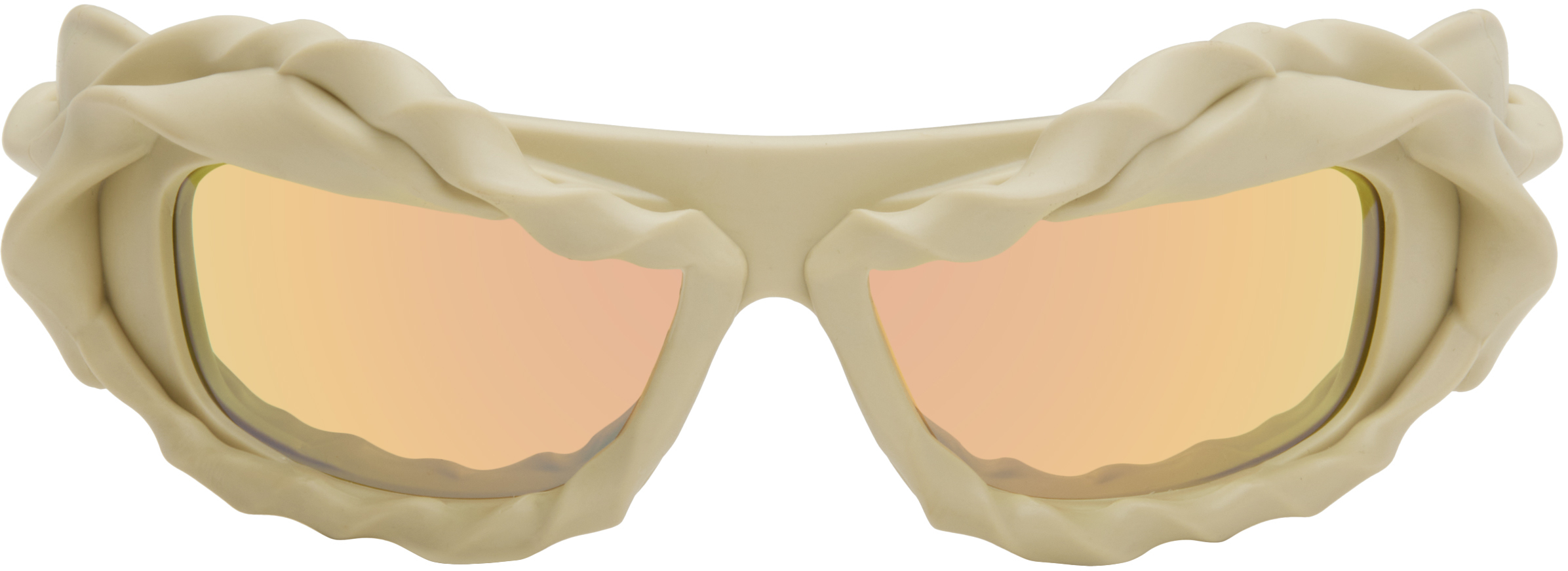 Beige Twisted Sunglasses