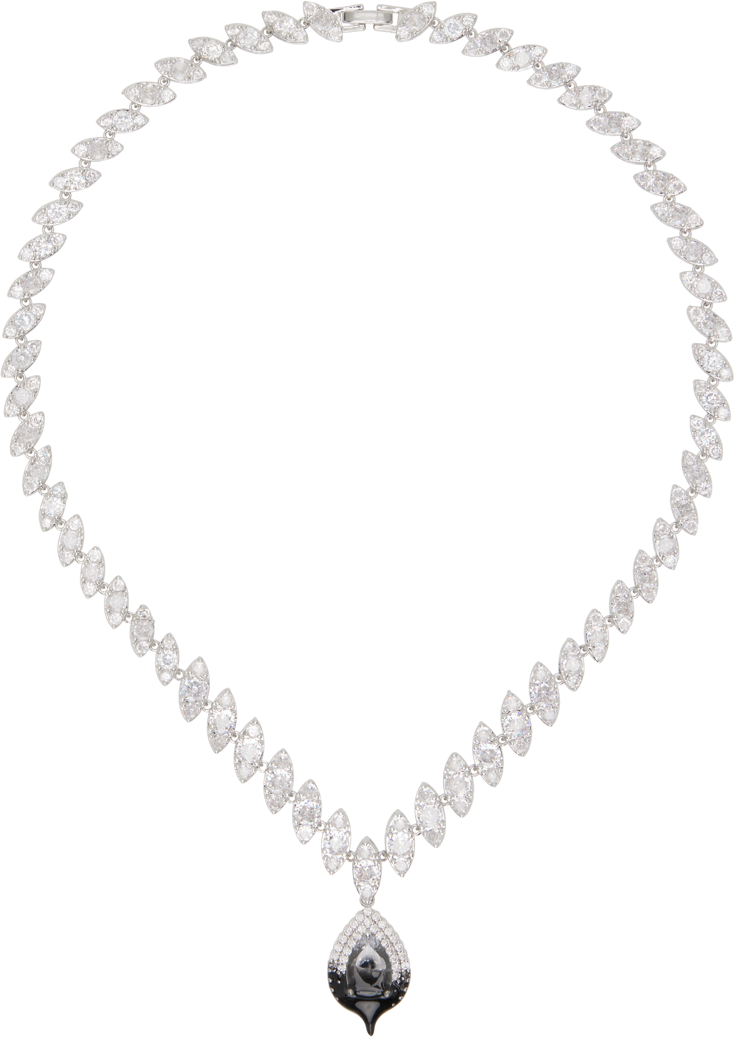 Silver & Black Diamond Dip Necklace