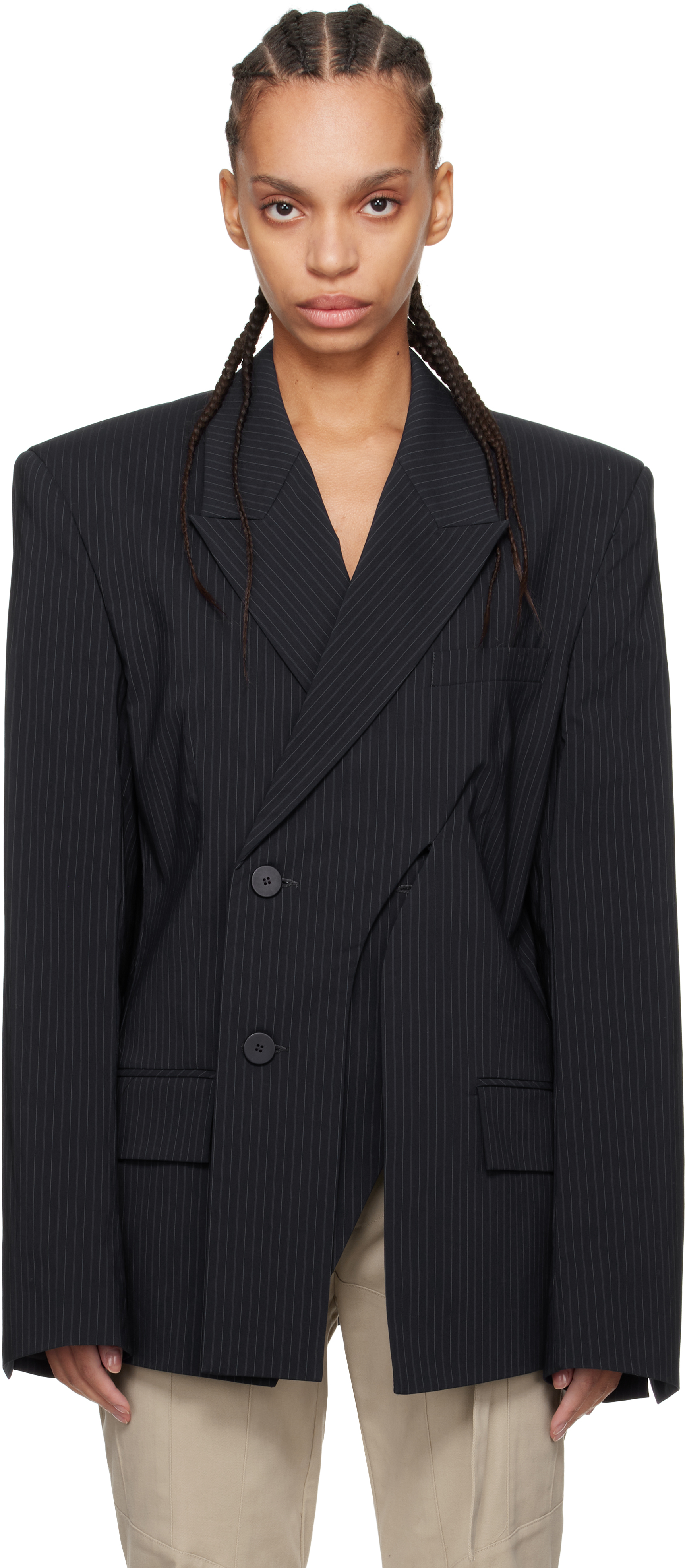 Navy Oversize Split Blazer