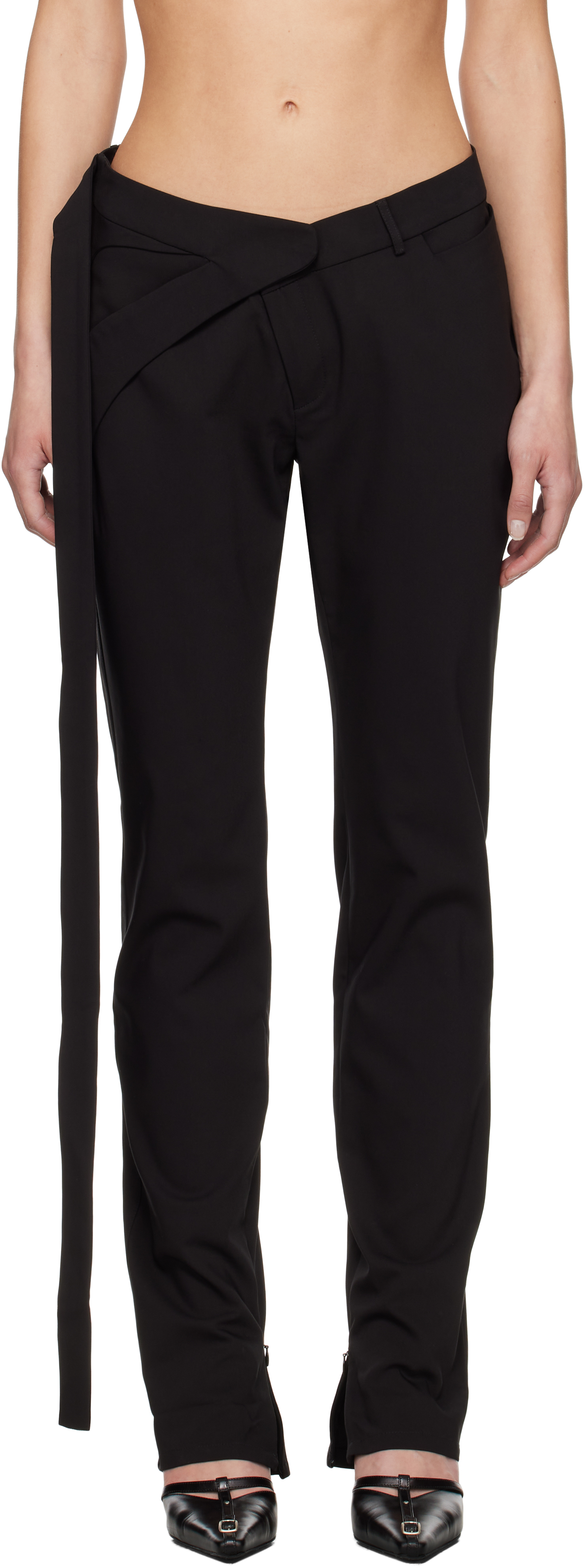 Black Slim Leg Suit Trousers