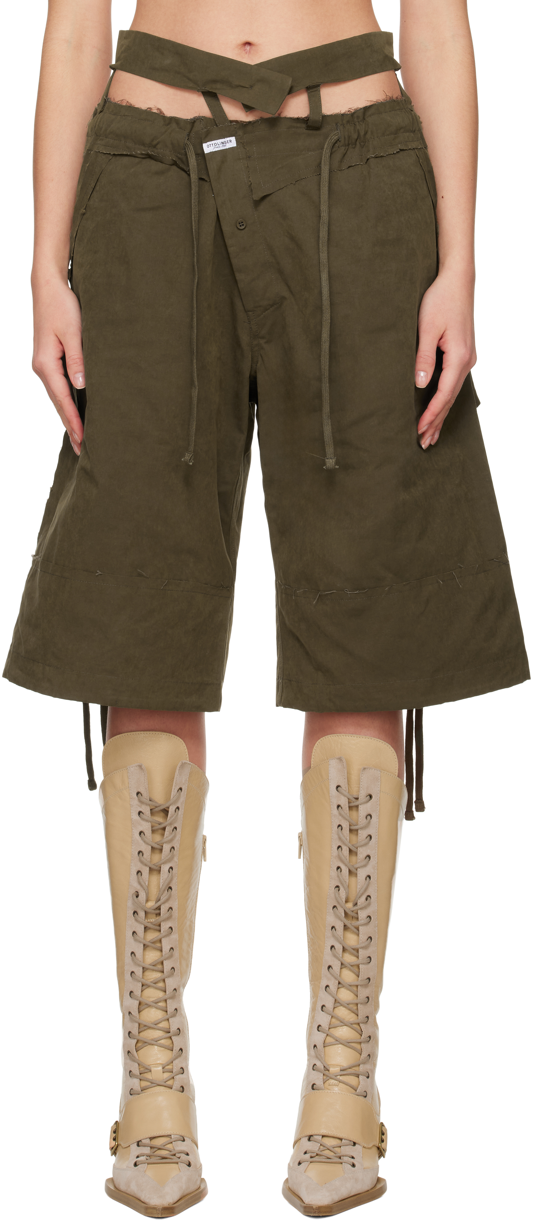 Khaki Baggy Cargo Shorts