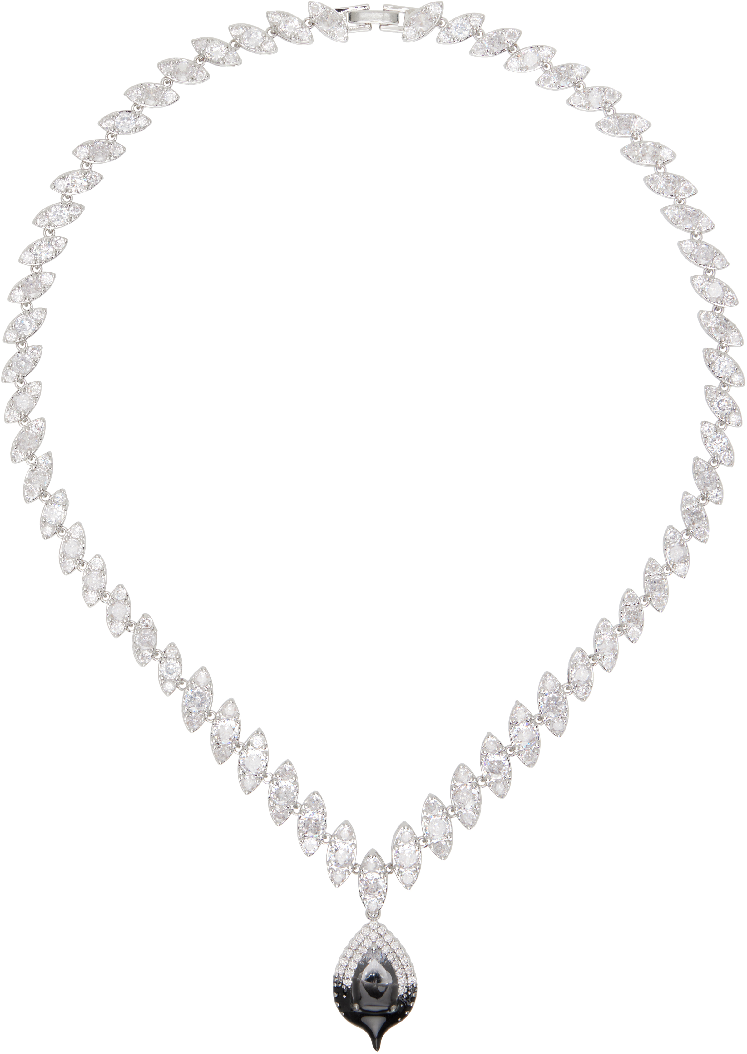 SSENSE Exclusive Silver Diamond Dip Necklace