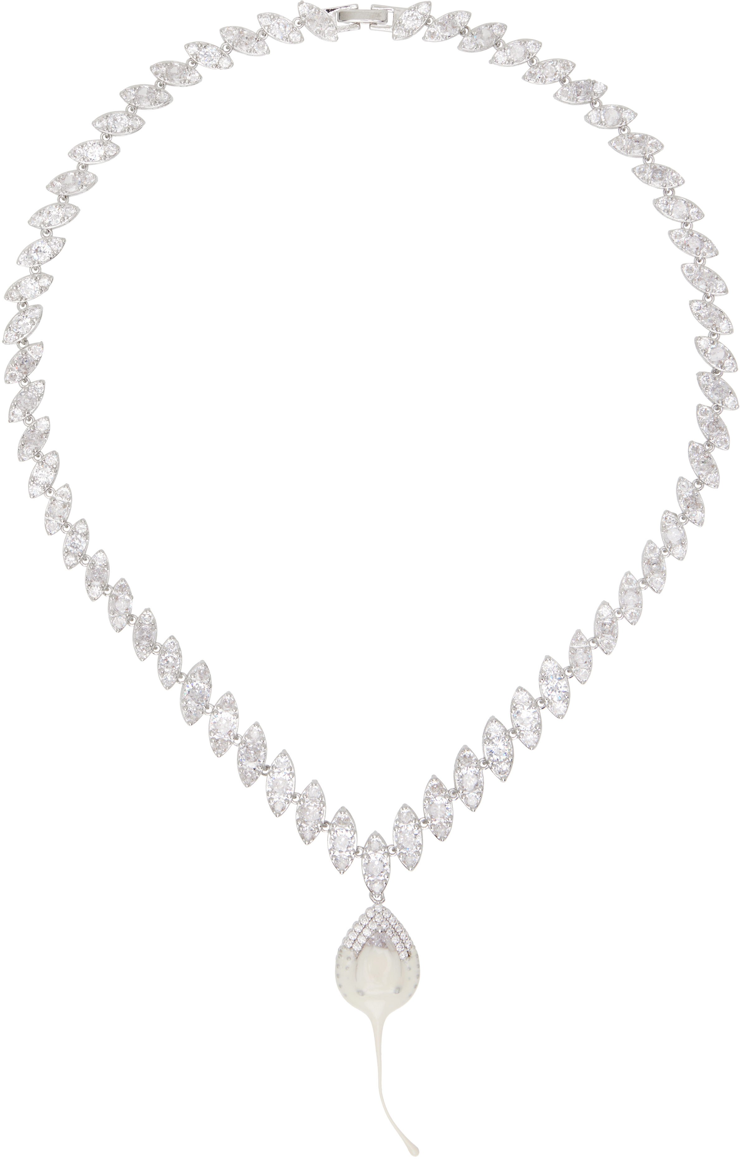 SSENSE Exclusive Silver Diamond Dip Necklace