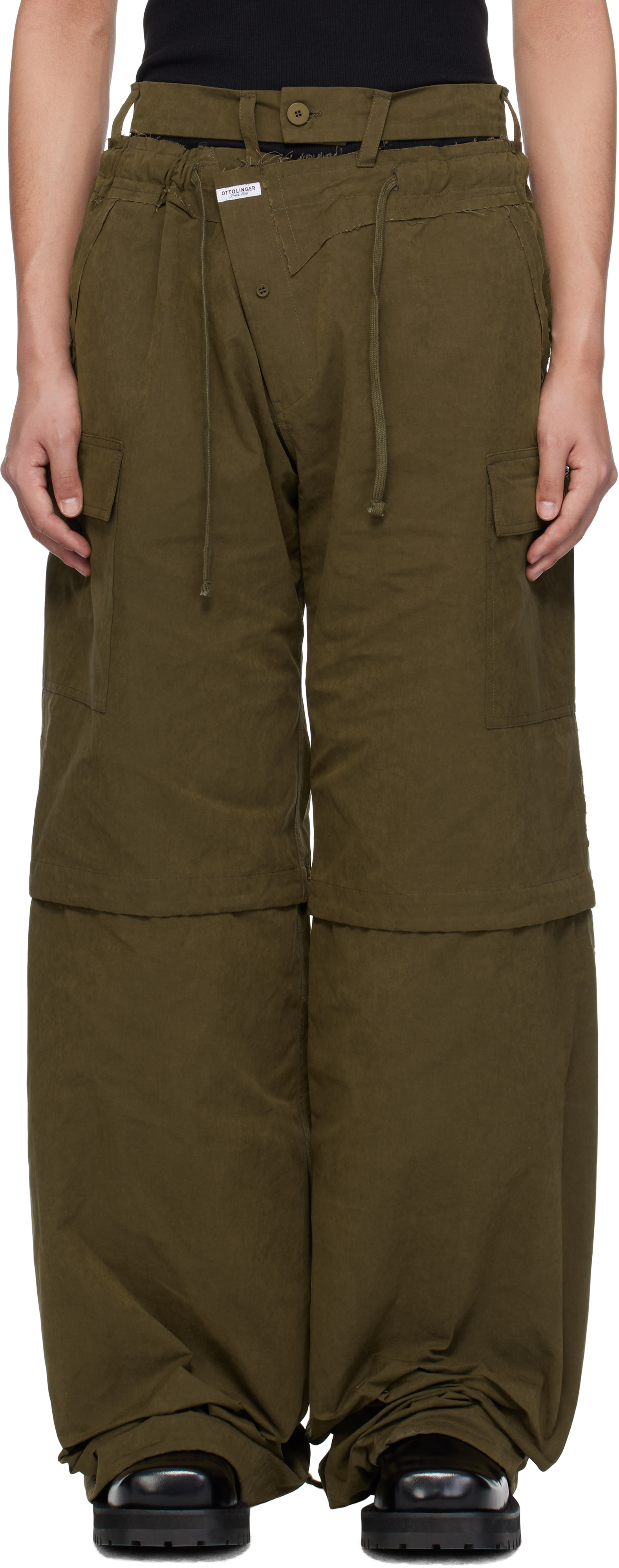 【関税込み】Kijun SSENSE限定 カーキ パネル カーゴパンツ MIYAGIHIDETAKA - 【ラスト1点】 Cargo Pants / カーゴパンツ