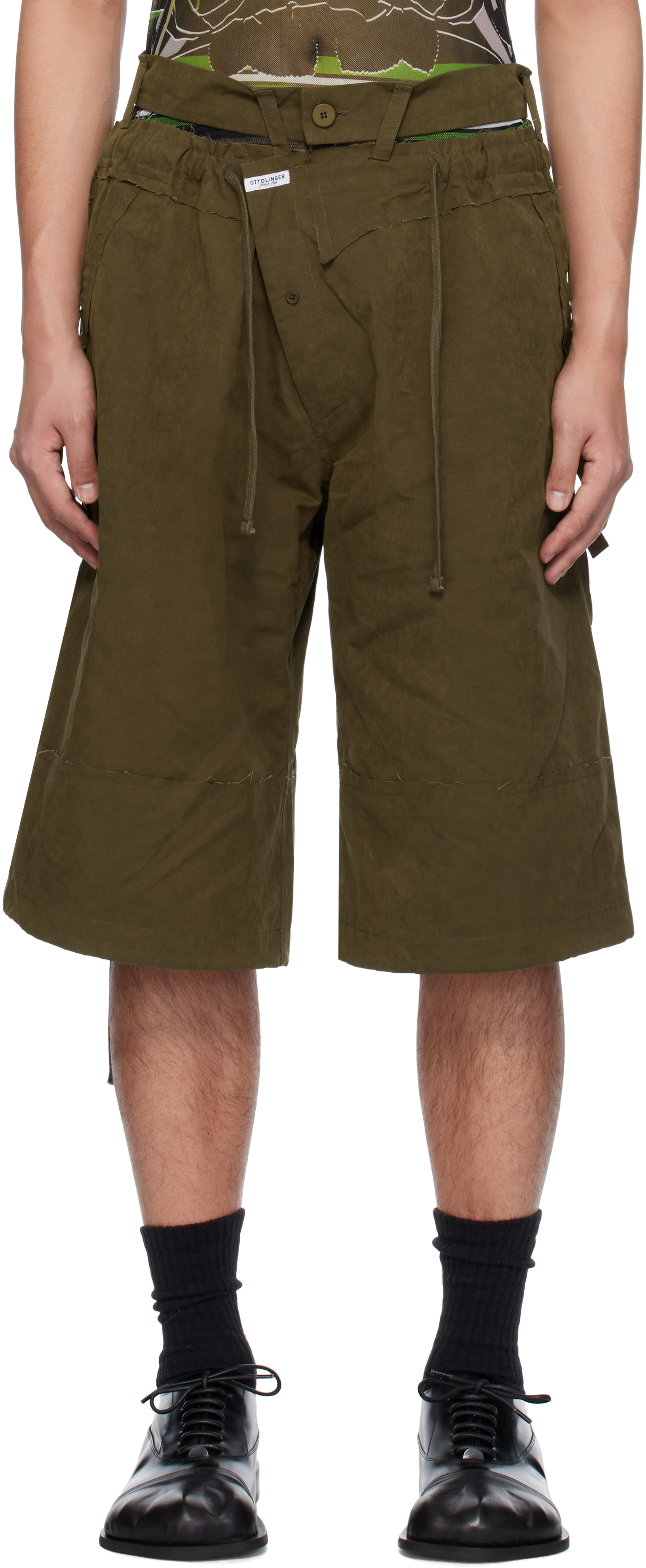 Khaki Baggy Cargo Shorts