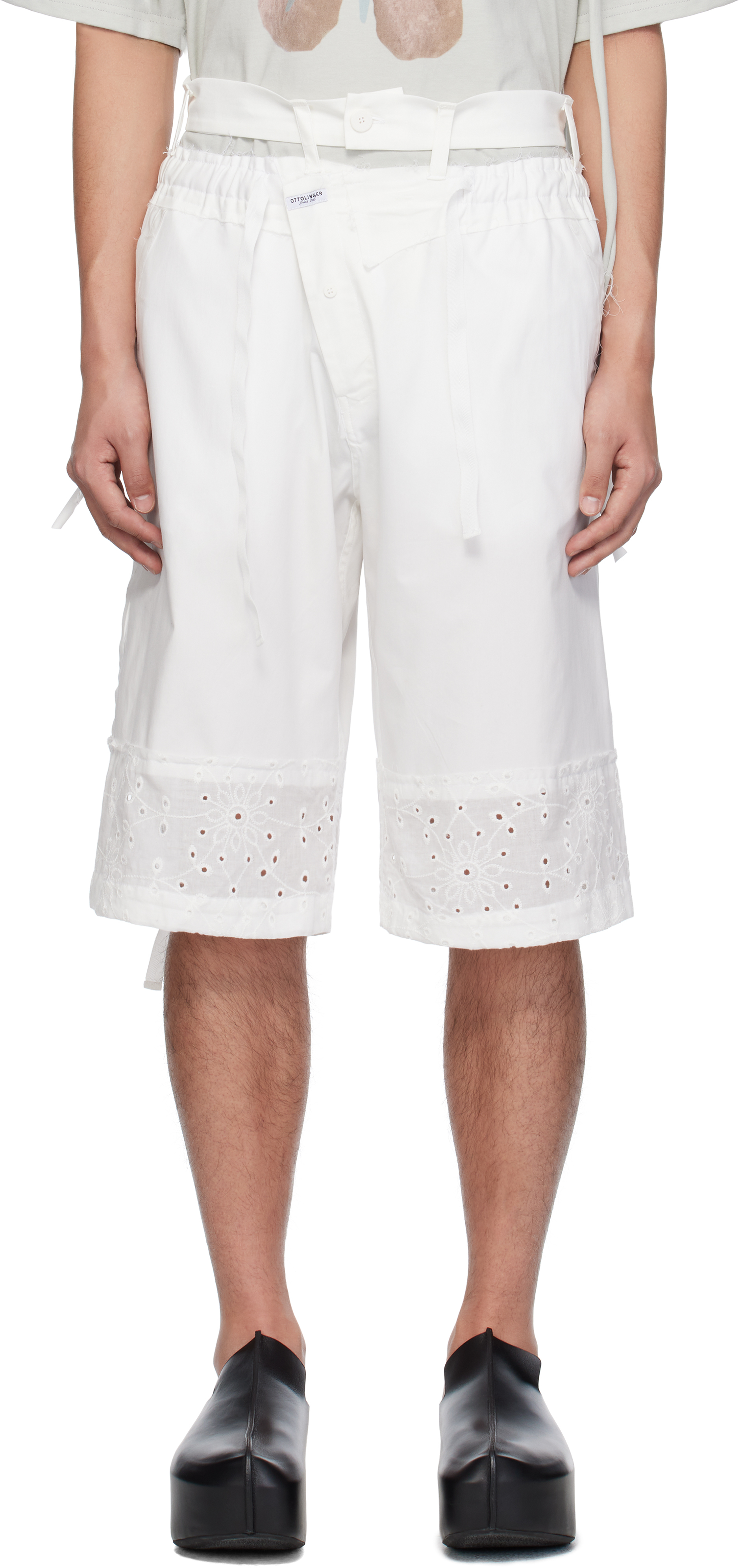 White Baggy Cargo Shorts